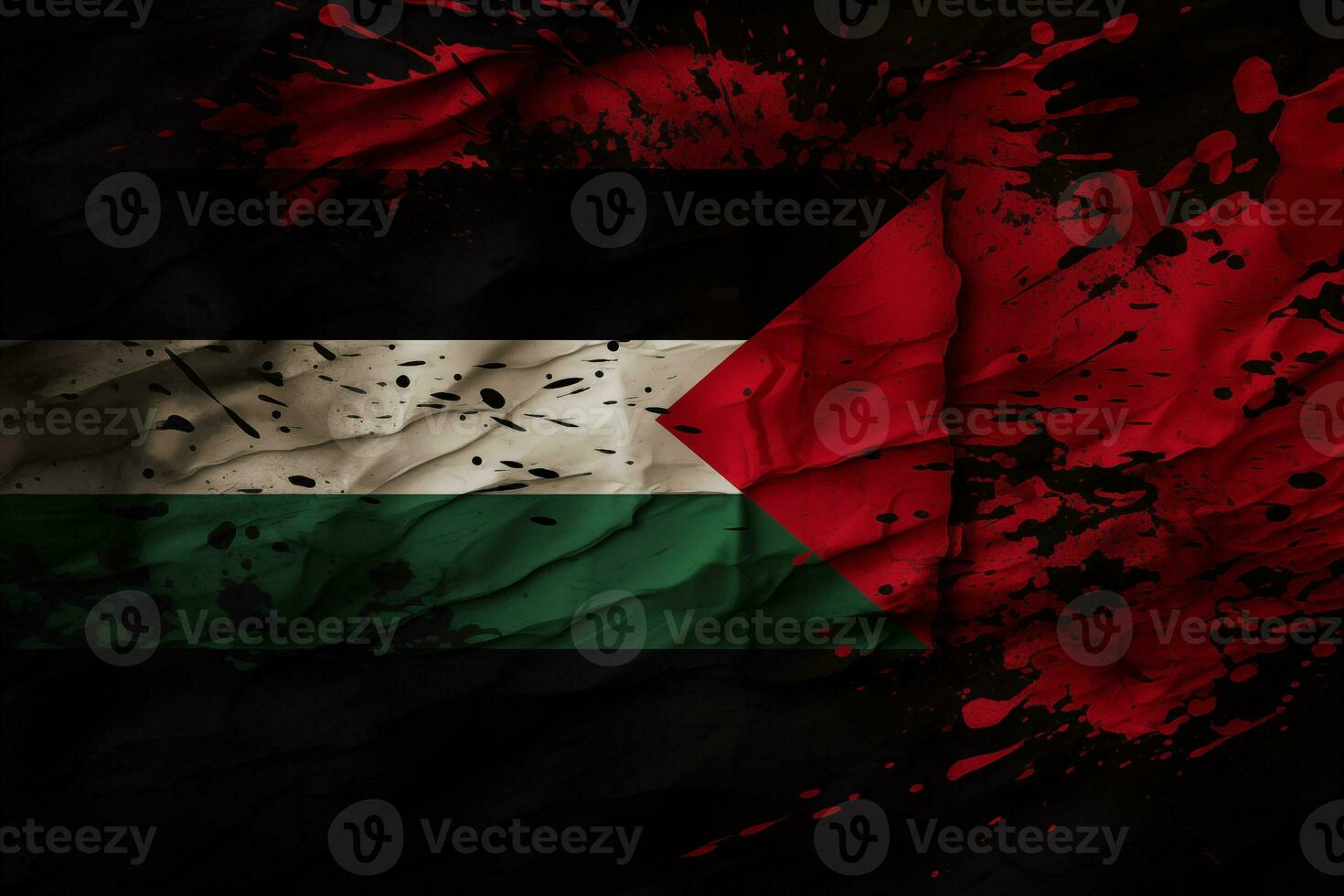 liberté pour Palestine, gratuit gaza, drapeau, abstrait art, rouge, vert, noir. établi par ai photo