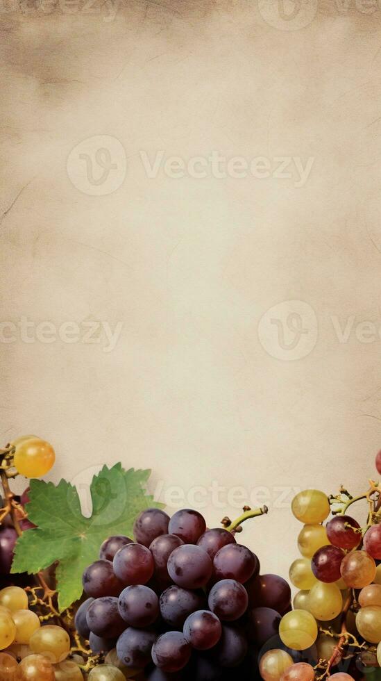 texturé Contexte entouré par grain de raisin des fruits, Contexte image, verticale format, génératif ai photo