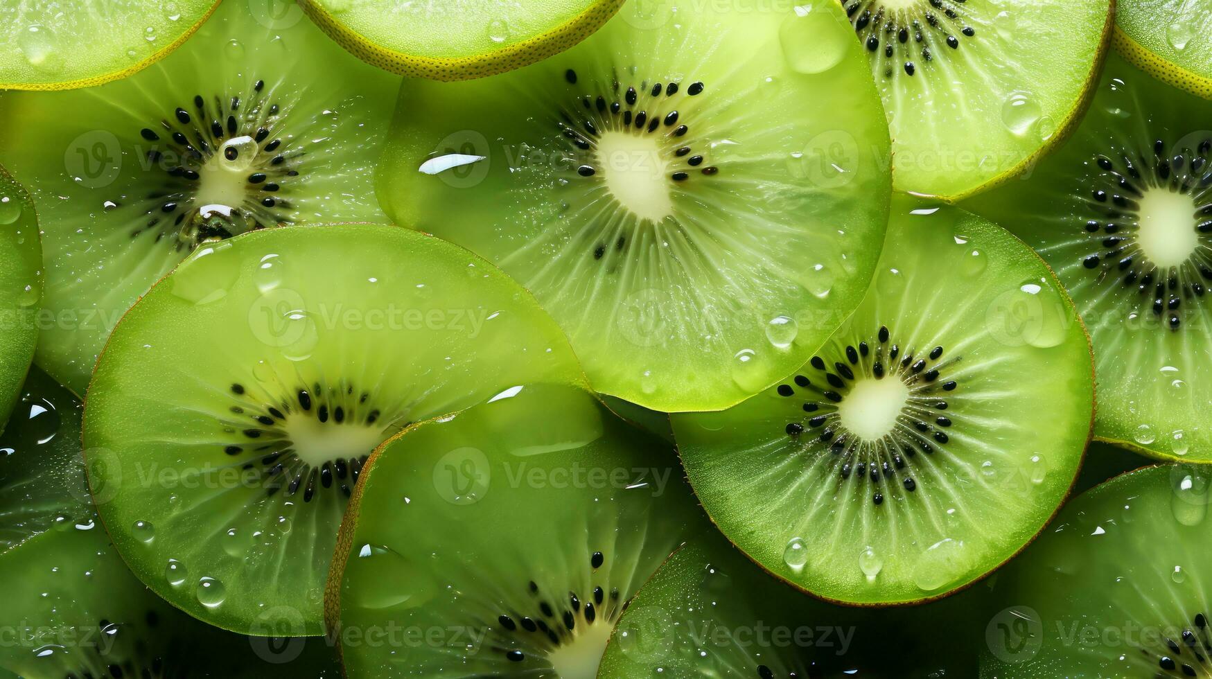 Frais kiwi tranche Contexte sur blanc Contexte. ai généré. photo