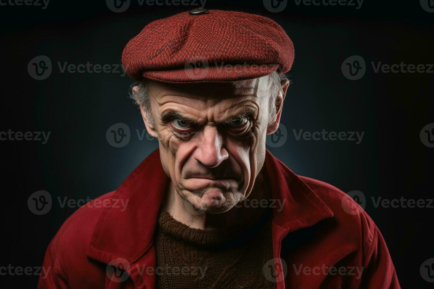 une portrait de un en colère allemand homme.ai génératif photo