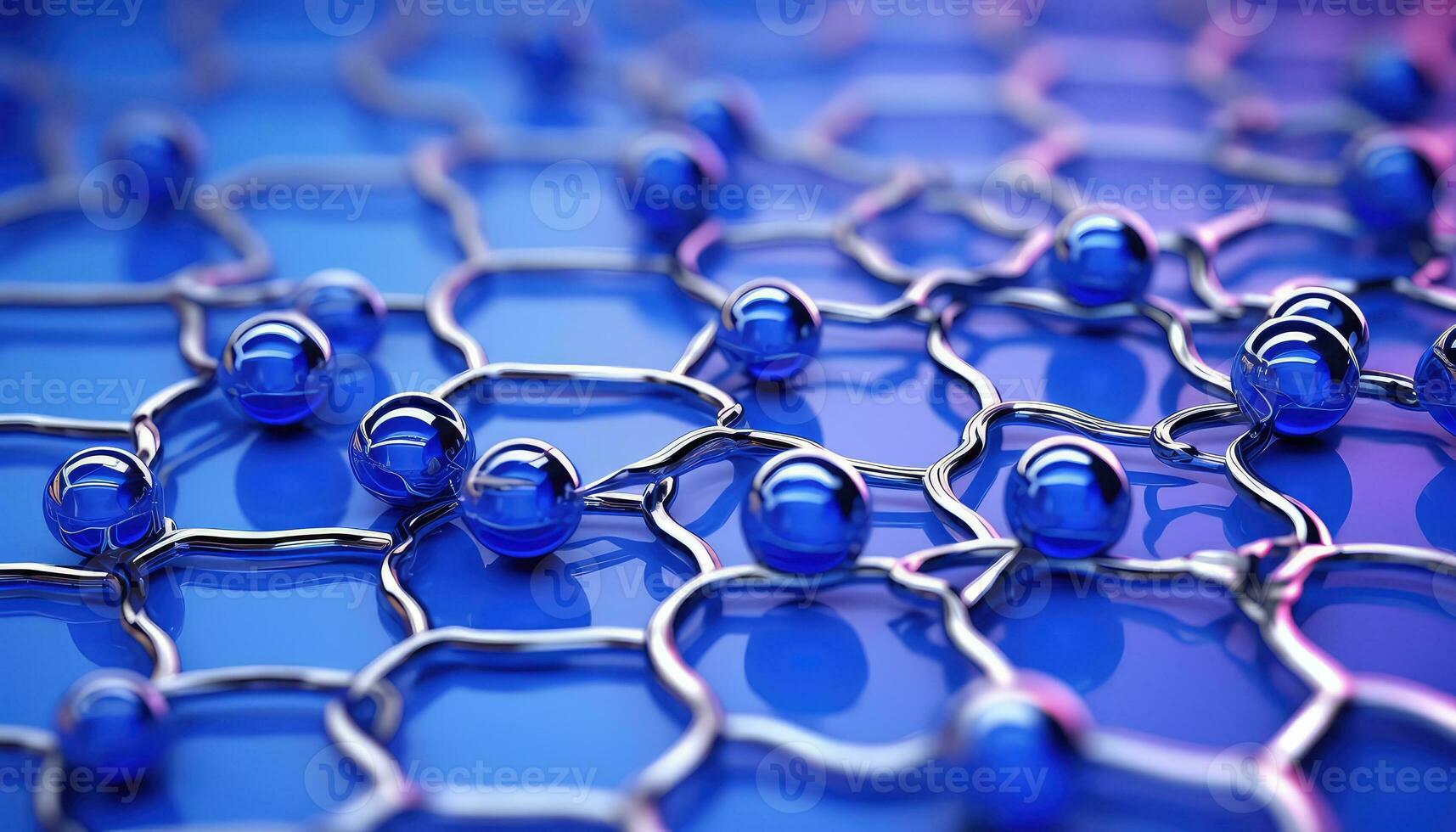 métal des atomes chute sur hexagonal surface ai généré photo