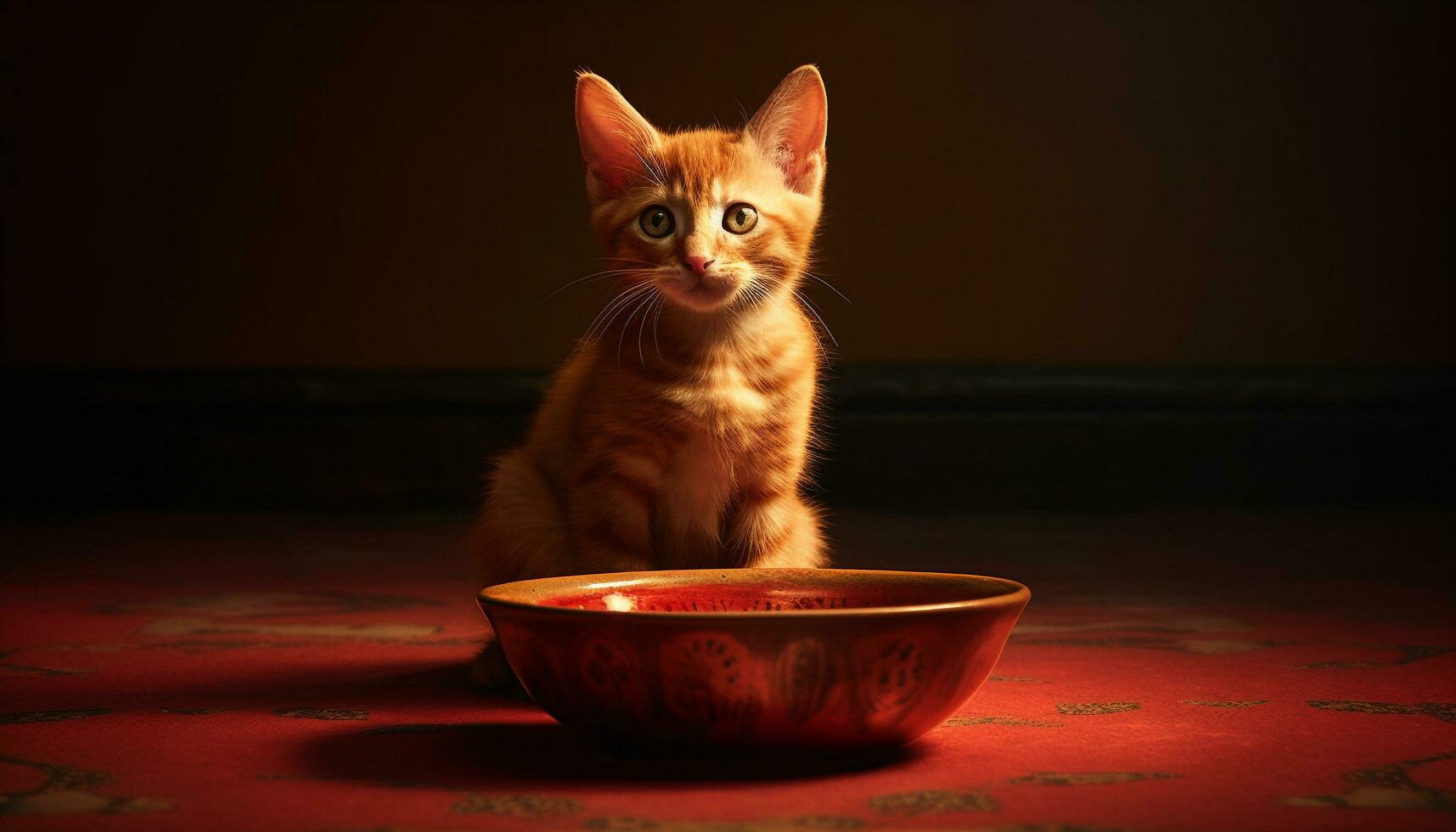 mignonne chaton séance, à la recherche à caméra, espiègle, duveteux, regarder généré par ai photo