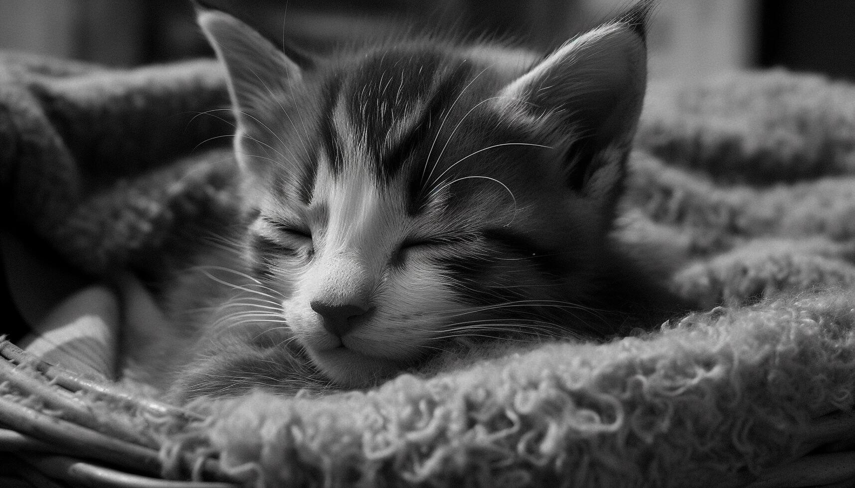 mignonne chaton avec doux fourrure, moustaches, et espiègle nature, repos généré par ai photo