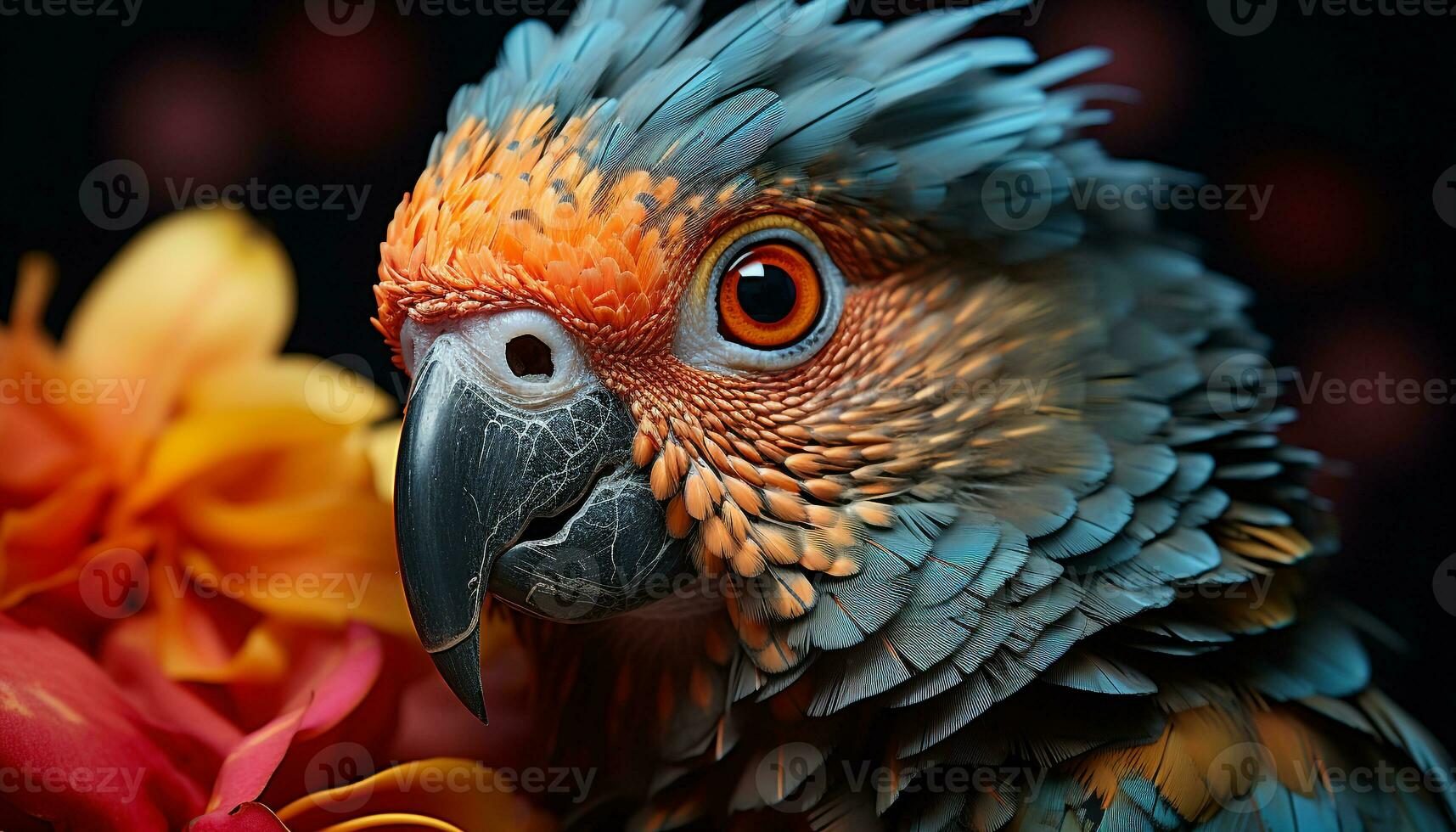 vibrant ara se percher sur bifurquer, plumes une coloré chef-d'oeuvre généré par ai photo