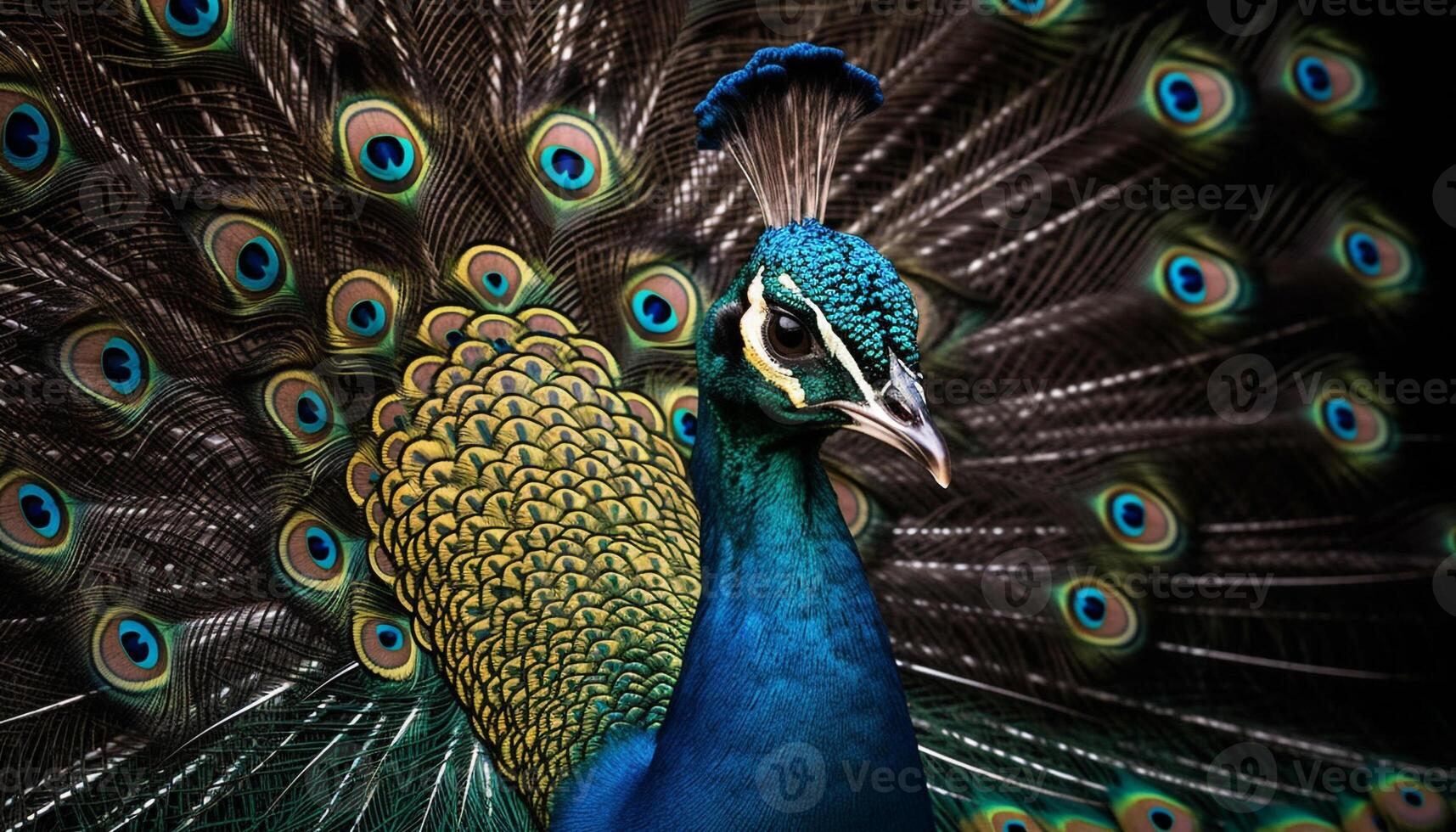 majestueux paon affiche vibrant élégance dans la nature généré par ai photo