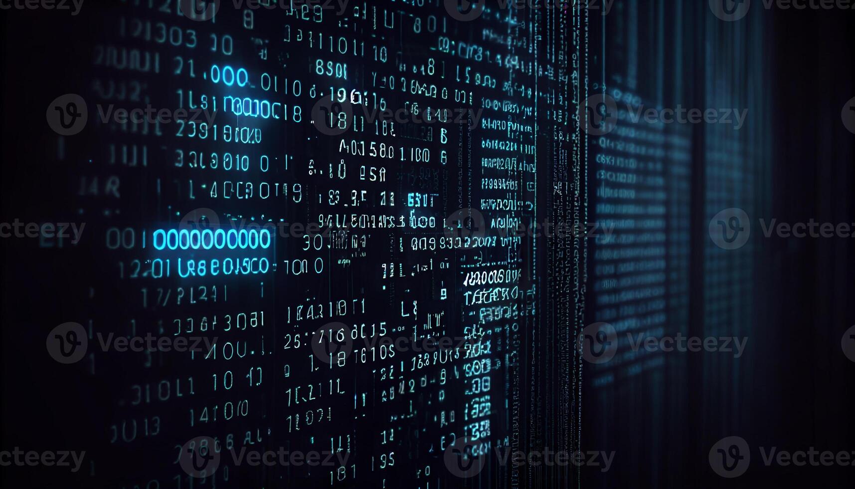 abstrait bleu binaire code communique futuriste ordinateur Sécurité généré par ai photo