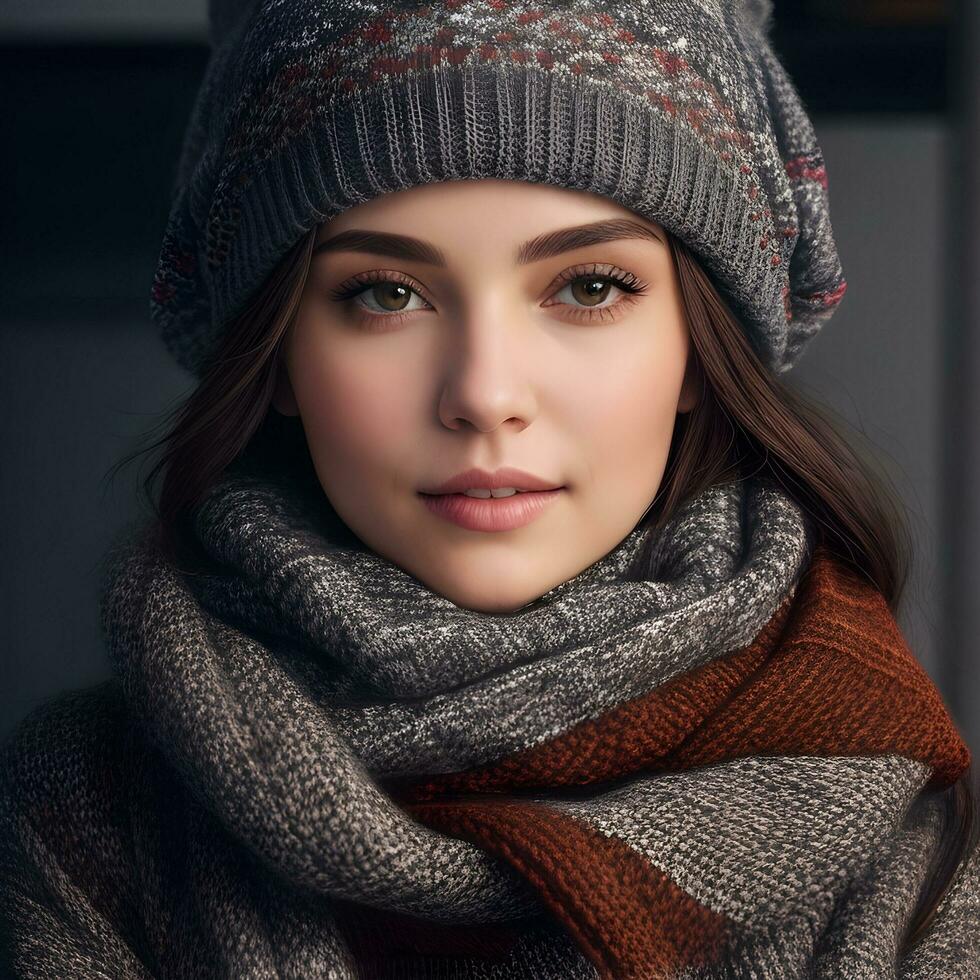 ai produire hiver mode femelle portrait photo