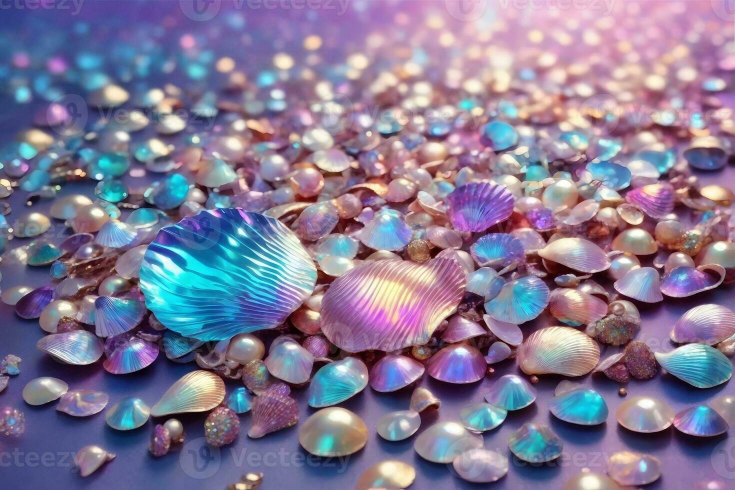 holographique perle coquillage arrière-plan, perle coquillage arrière-plan, iridescent perle arrière-plan, iridescent perle fond d'écran, ai génératif photo