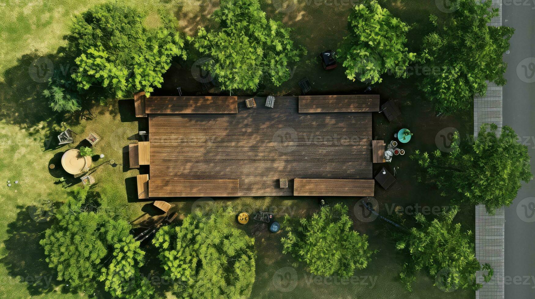 au dessus aérien arbre frontière Haut vue ai généré photo