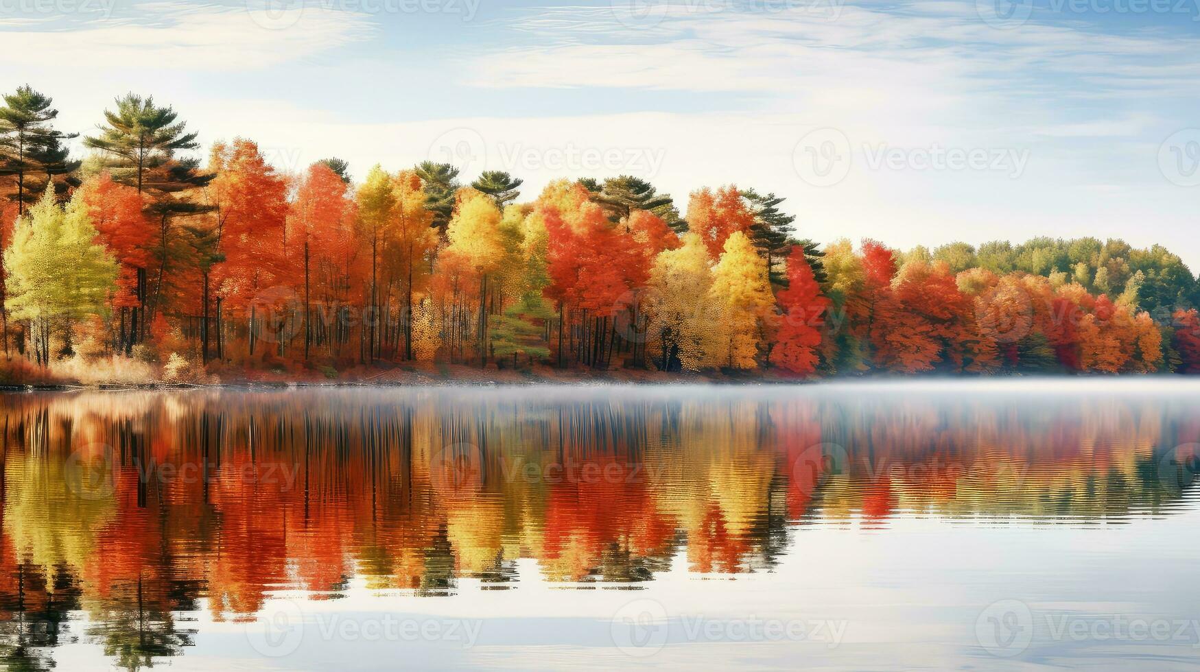 tomber l'automne vue forêt paysage ai généré photo