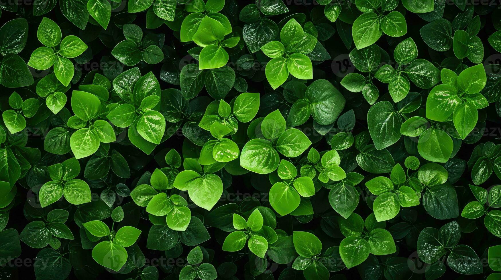 flatlay Naturel vert Frais Haut vue ai généré photo