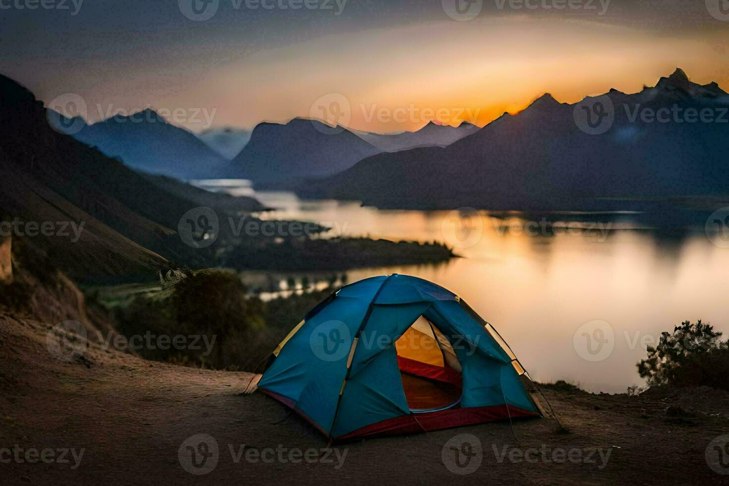 le meilleur camping taches dans le monde. généré par ai photo