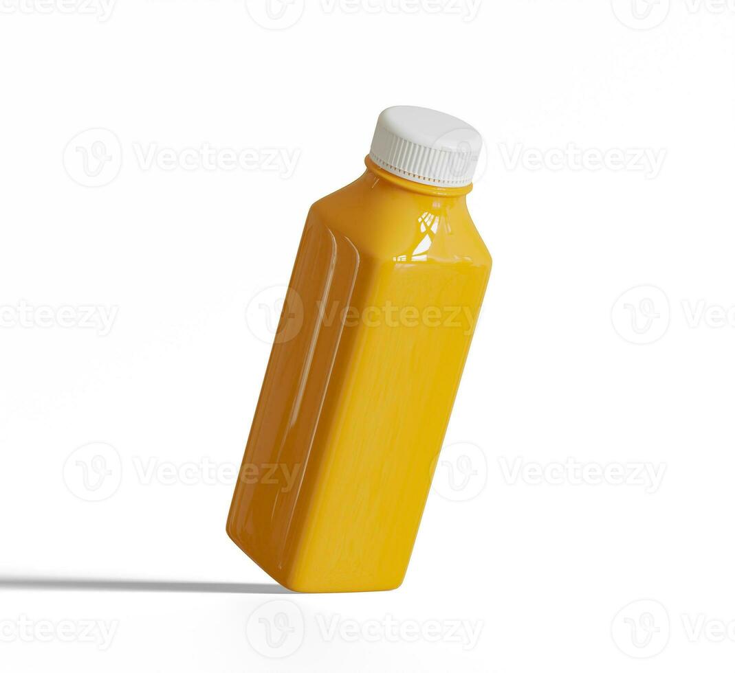 Orange jus ou smoothie jus bouteille illustration 3d rendre photo