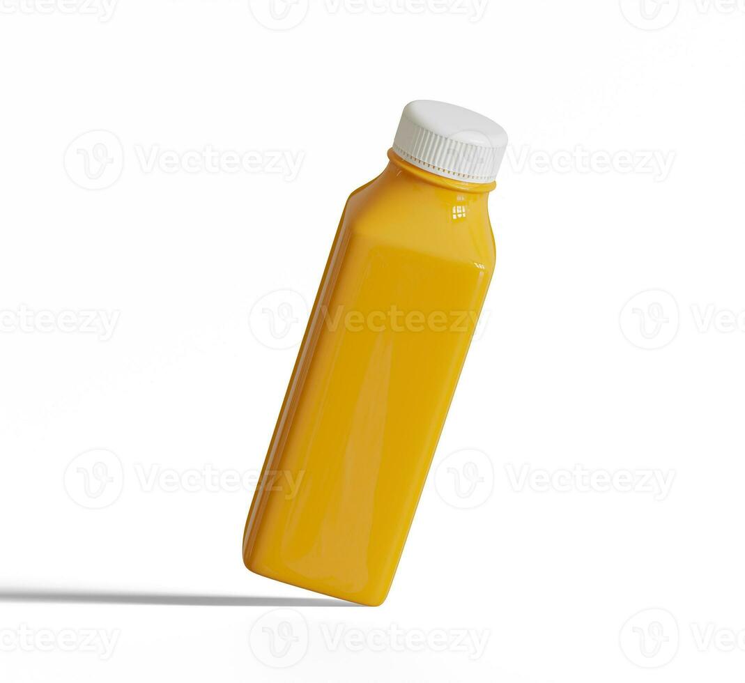 Orange jus ou smoothie jus bouteille illustration 3d rendre photo