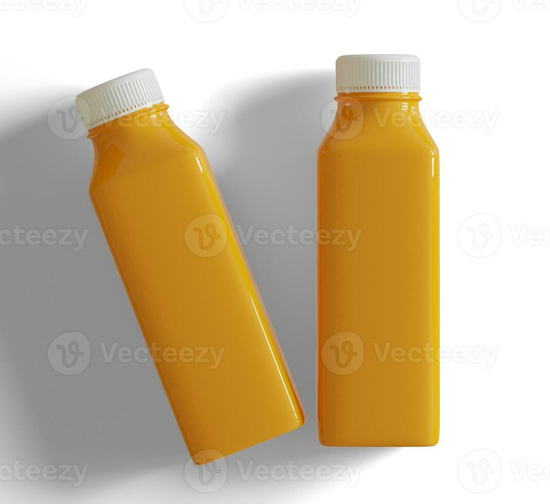 Orange jus ou smoothie jus bouteille illustration 3d rendre photo