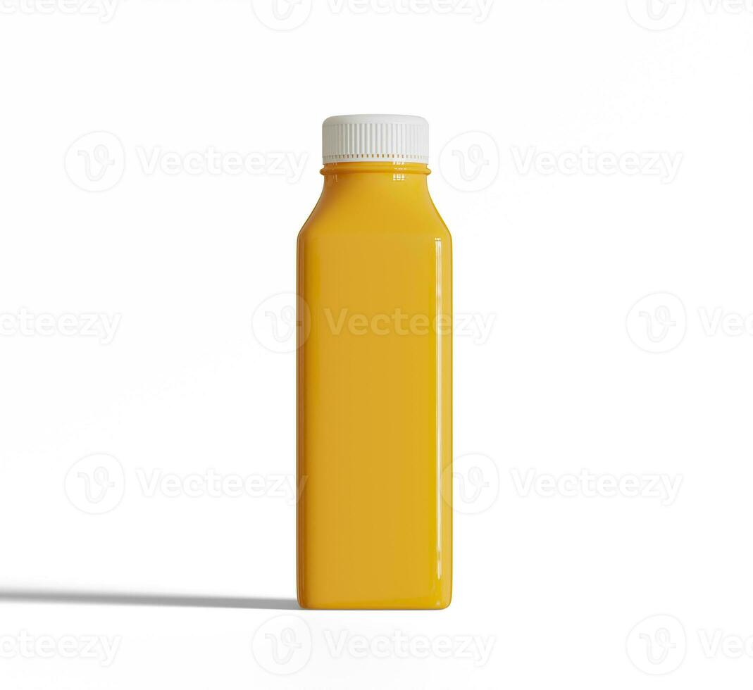 Orange jus ou smoothie jus bouteille illustration 3d rendre photo