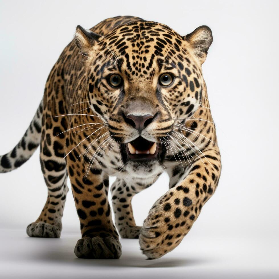 une jaguar dans une sauter isolé photo