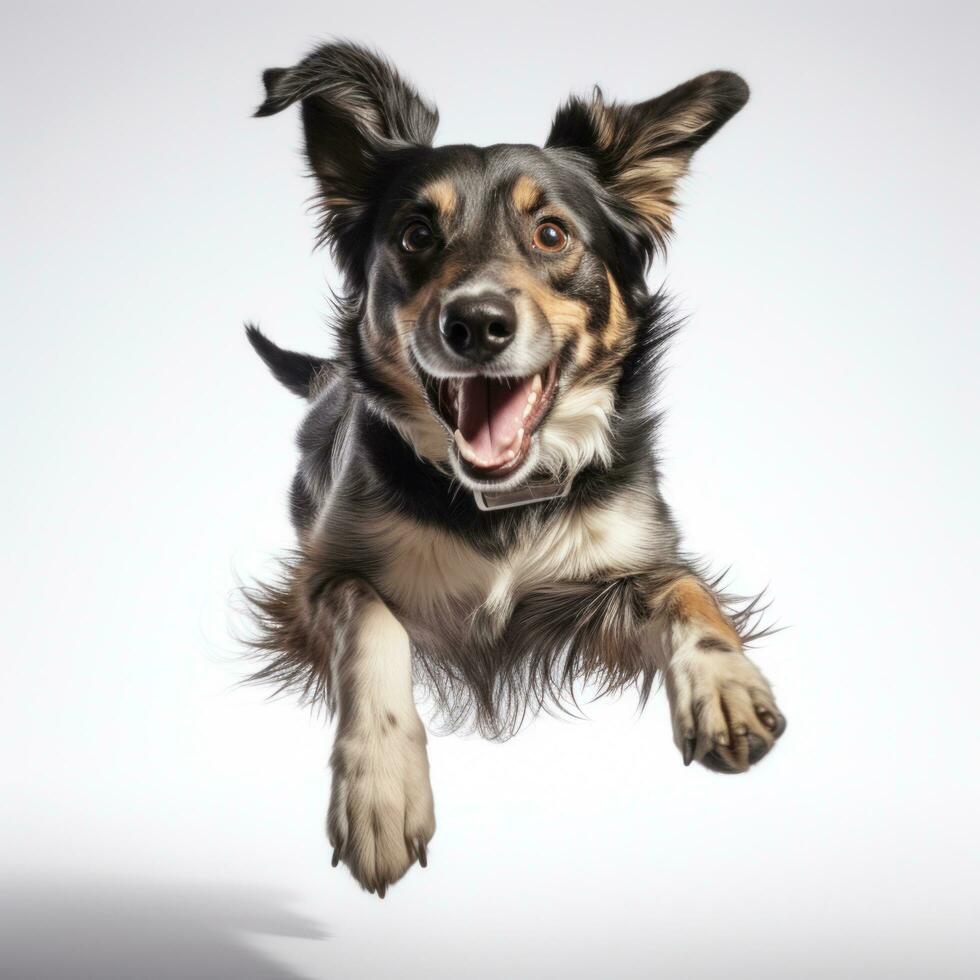 une chien dans une sauter isolé photo