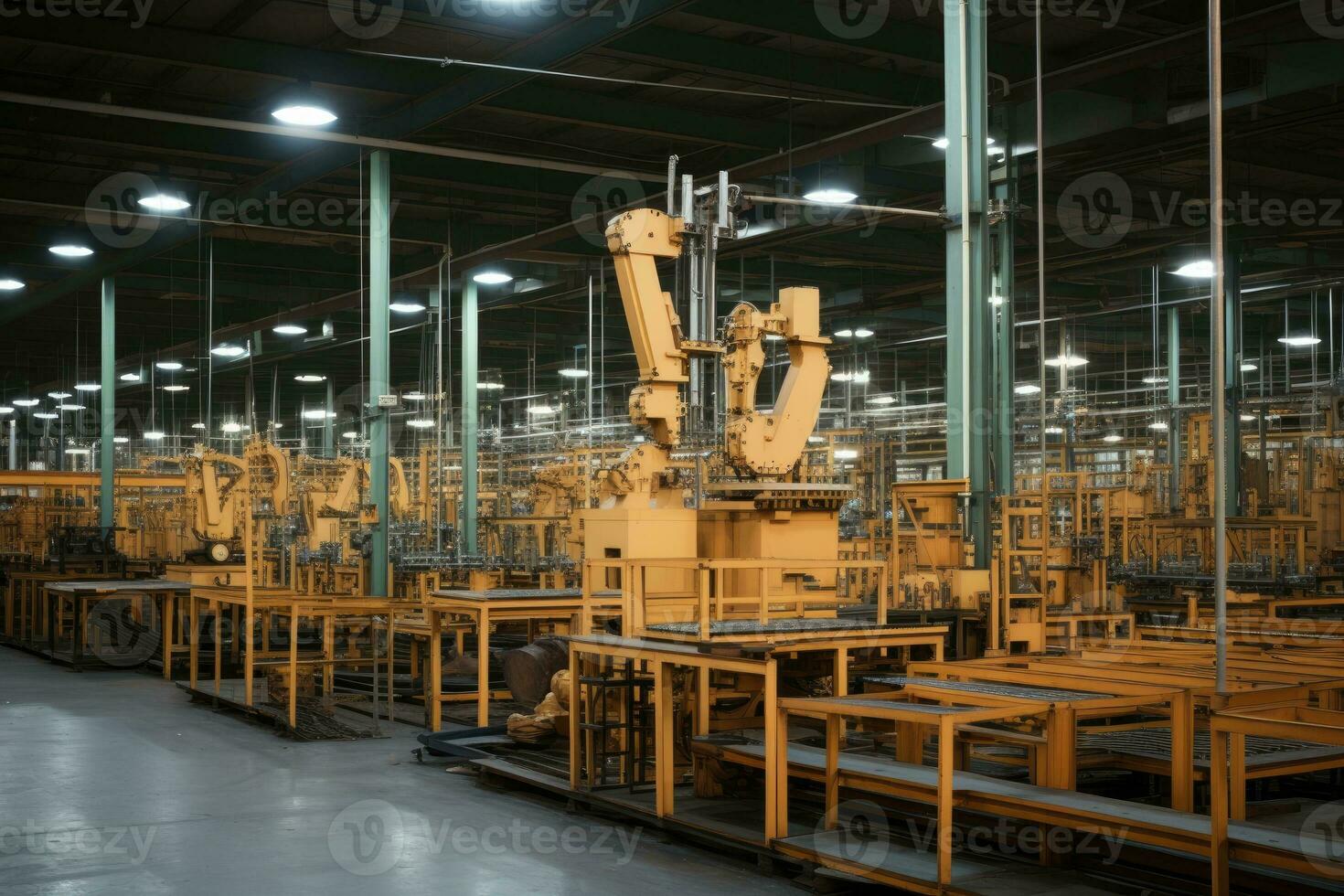 à l'intérieur le usine est un vide espace de rangement zone ai généré photo