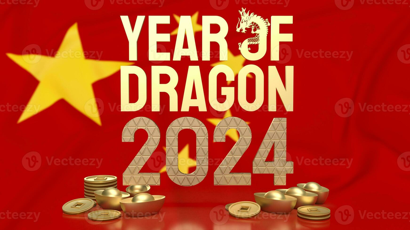 le or année de dragon pour vacances ou fête concept 3d le rendu photo