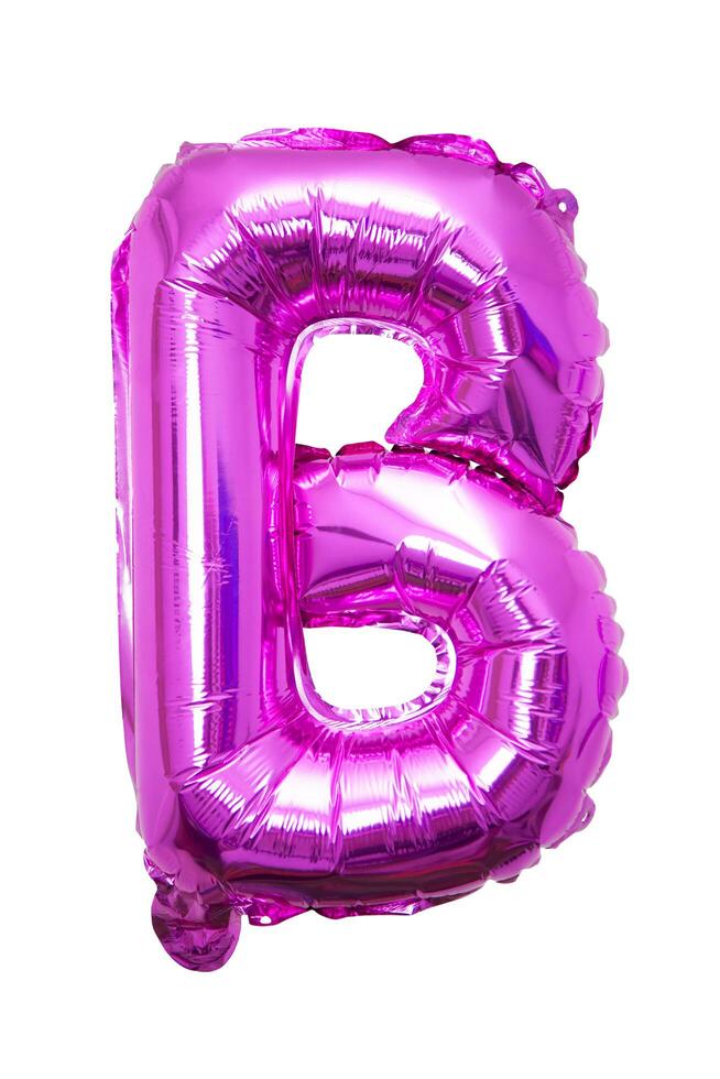b ballon Capitale alphabet chrome rose fanta brillant avec blanc Contexte photo