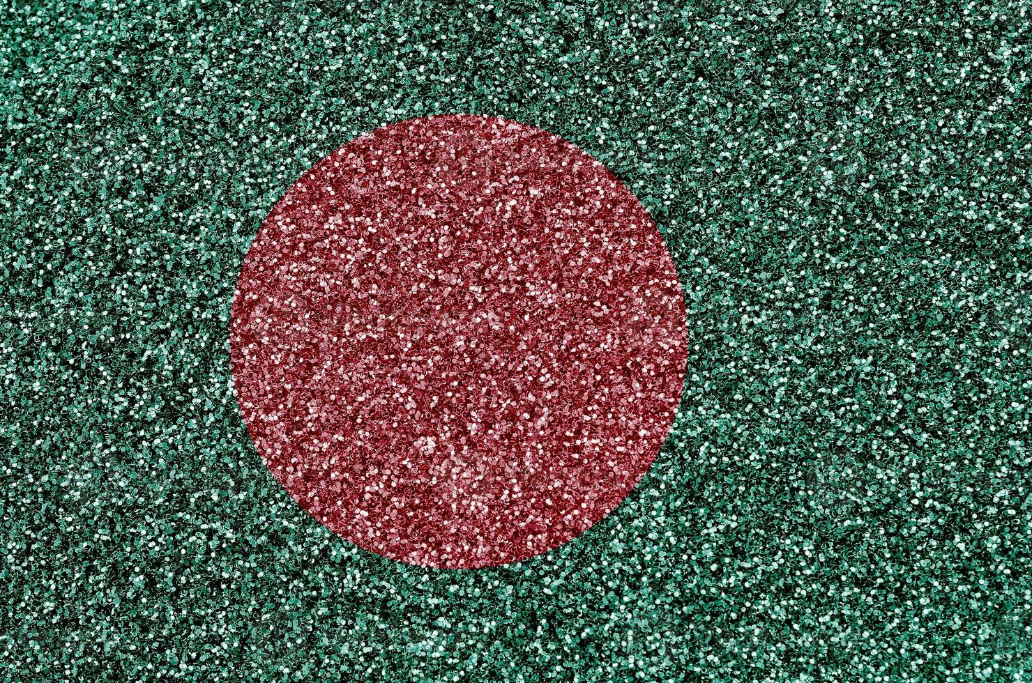 bangladesh drapeau représenté sur beaucoup petit brillant paillettes. coloré Festival Contexte pour fête photo