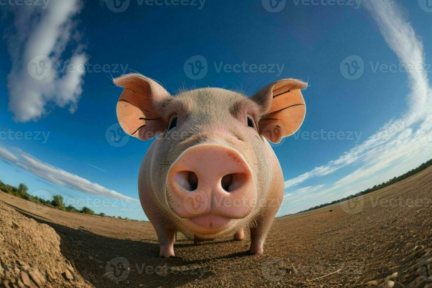 proche en haut cochon. Contexte. ai génératif pro photo