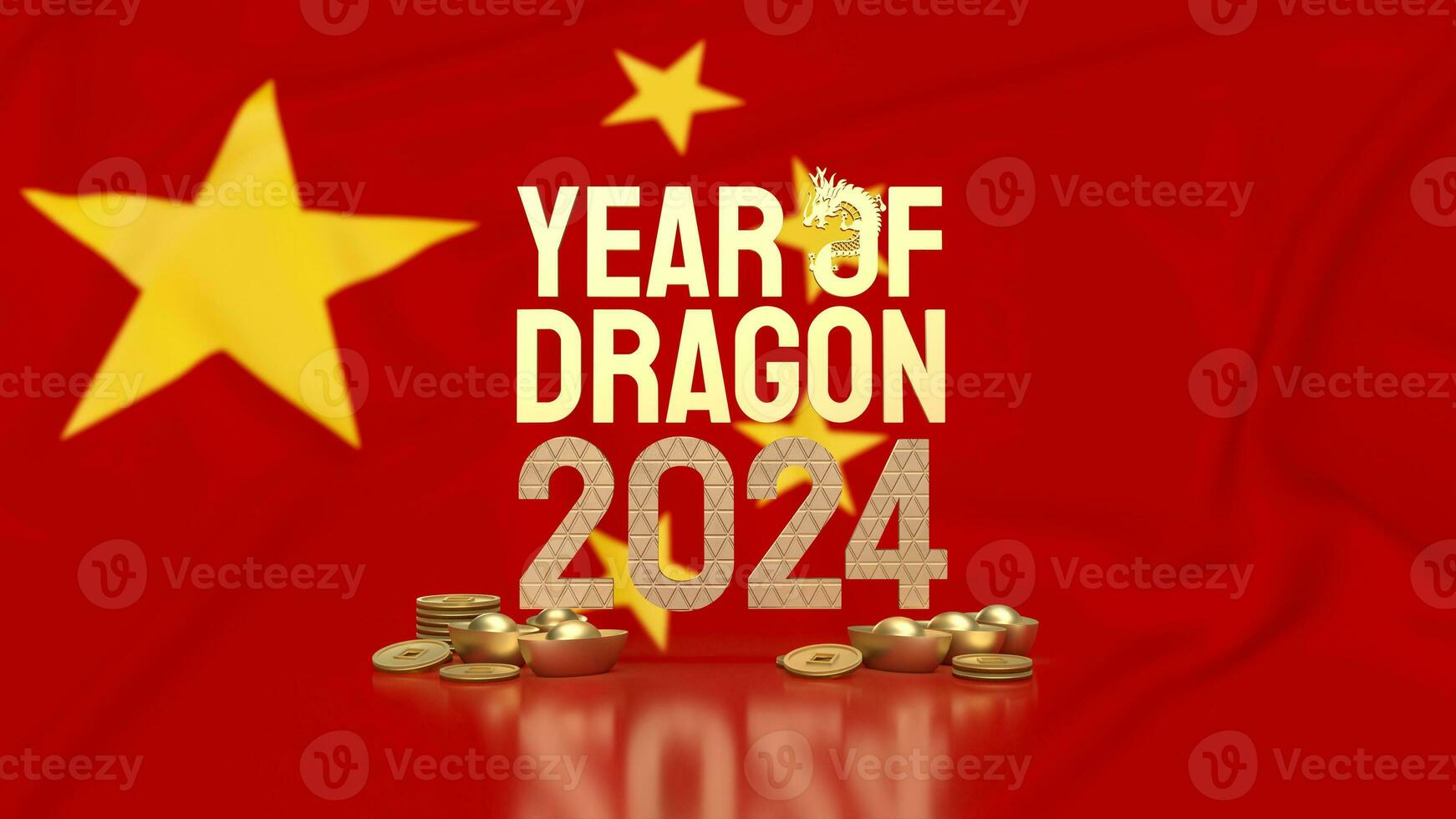 le or année de dragon pour vacances ou fête concept 3d le rendu photo