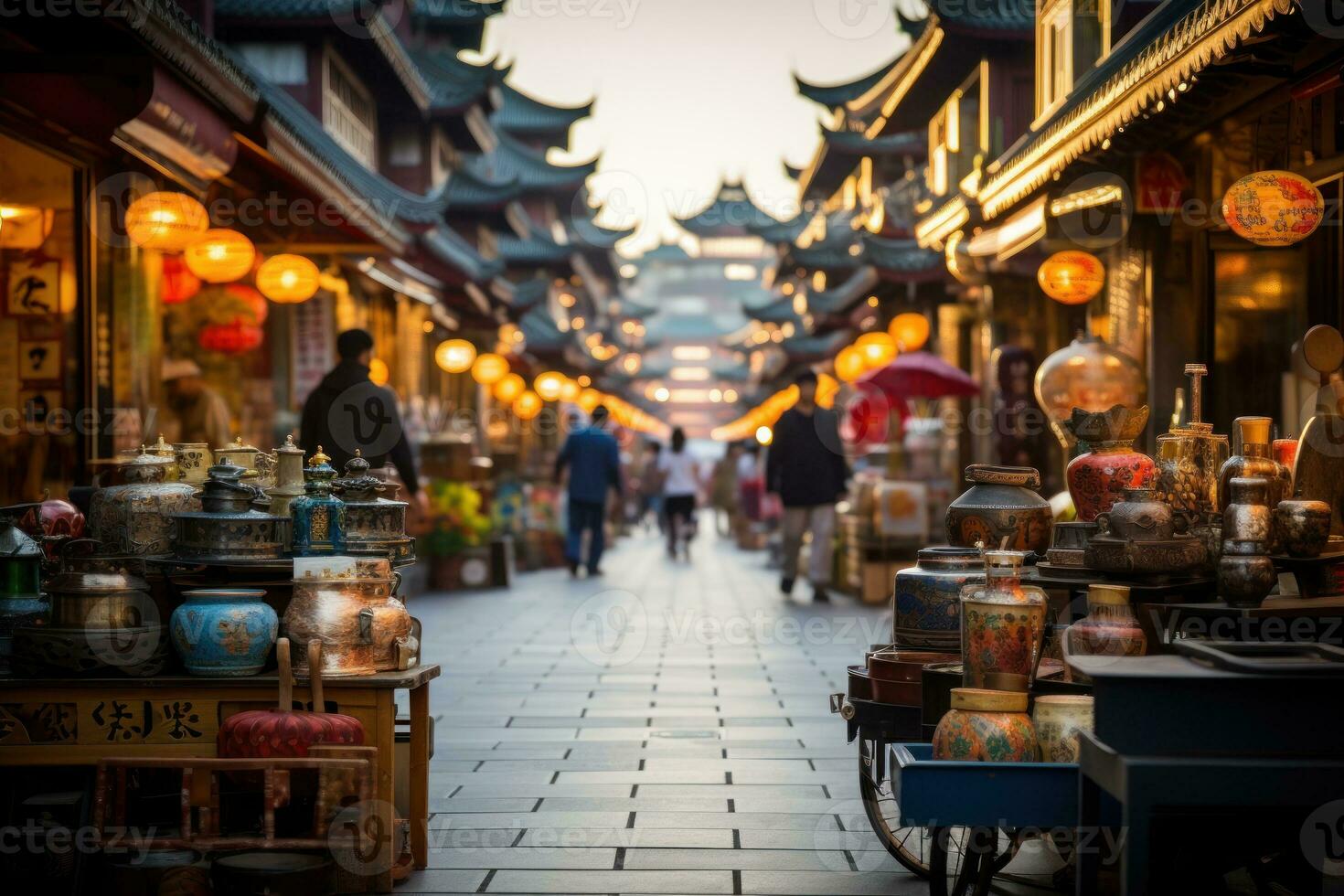 Voyage concept pour communauté produit marchés dans Asie. génératif ai photo