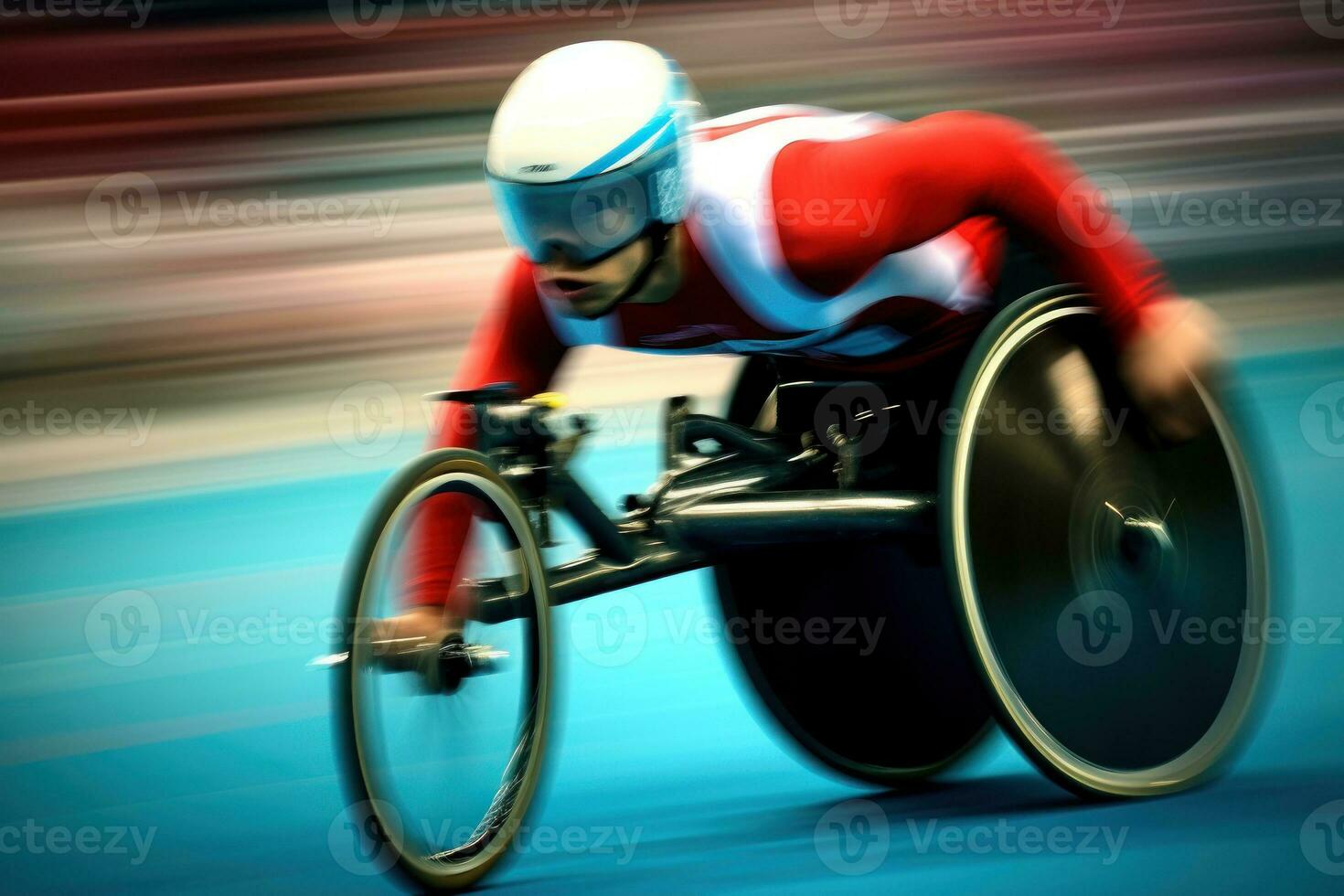 fauteuil roulant la vitesse créer un illustration cette dépeint une proche en haut. génératif ai photo