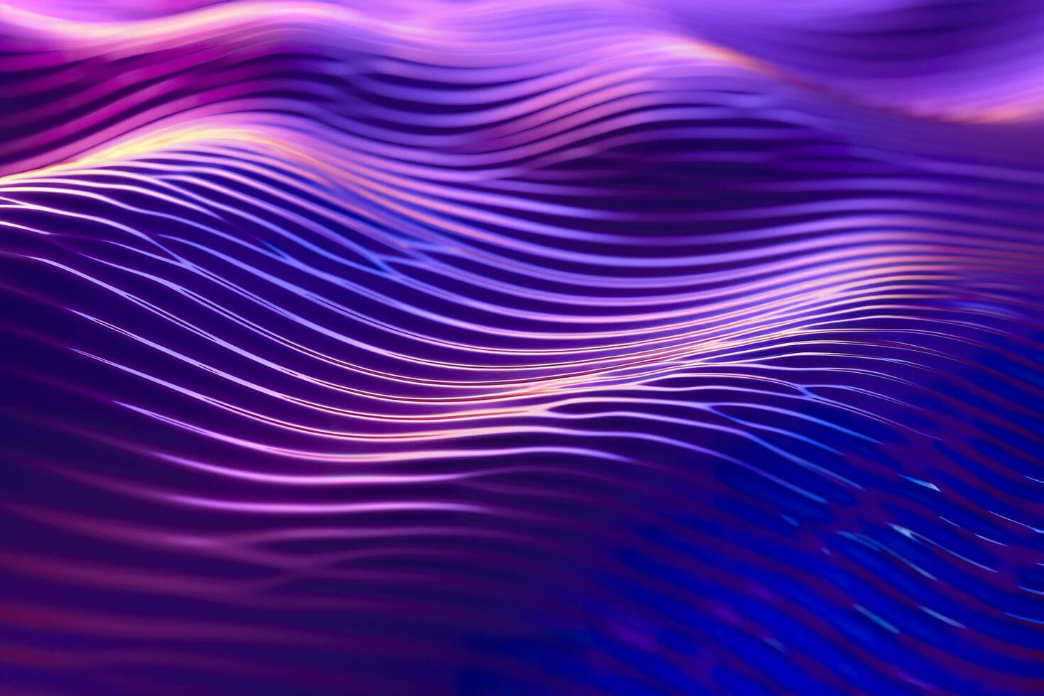 3d rend technologique vagues avec violet, et vibrant couleurs. ai génératif photo