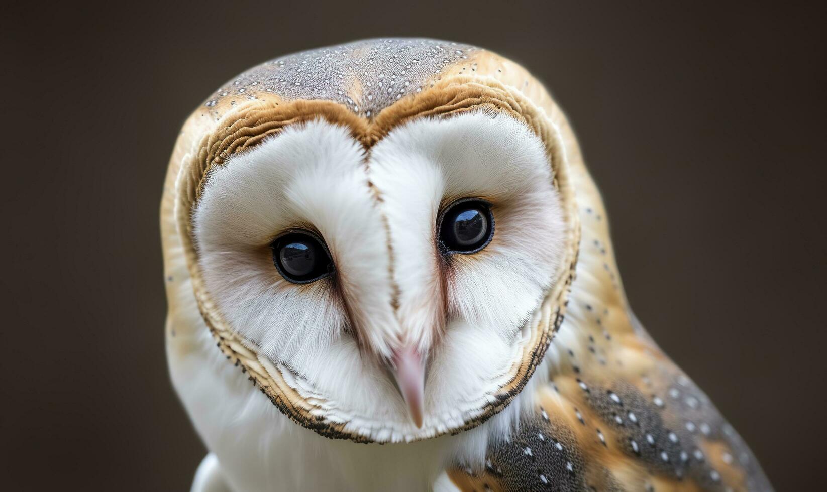 tyto Alba diriger, une commun Grange hibou. proche en haut. génératif ai photo