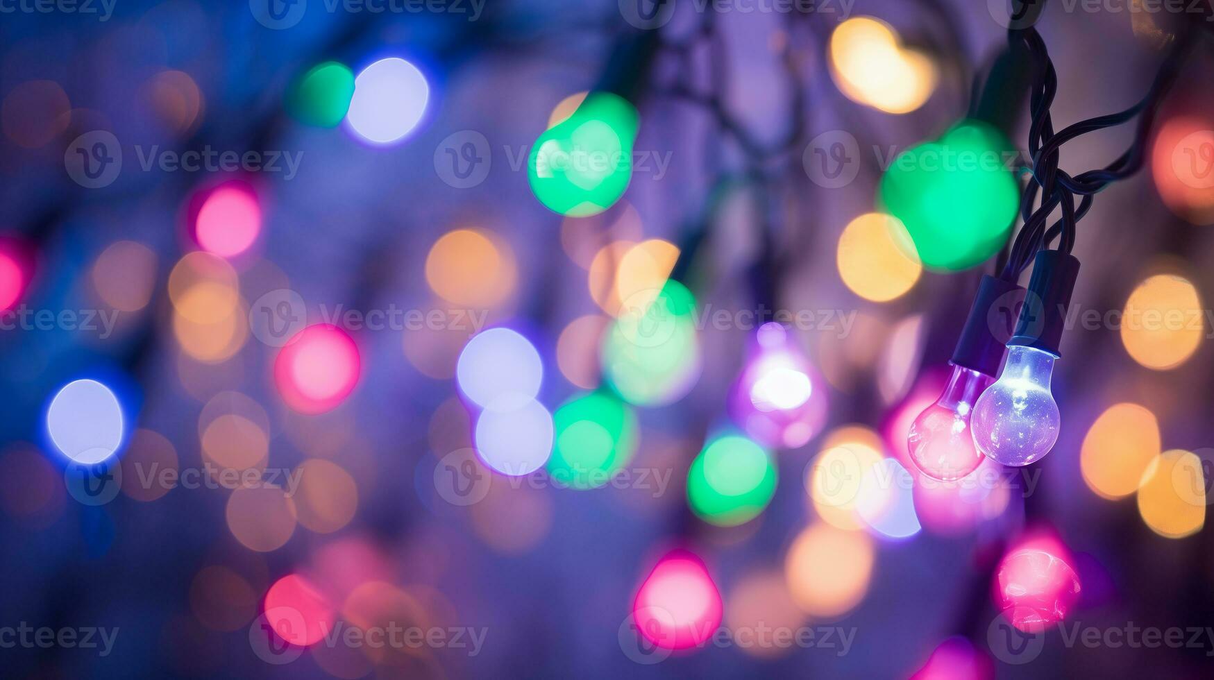 flou Noël lumières pour décoré. ai généré. photo