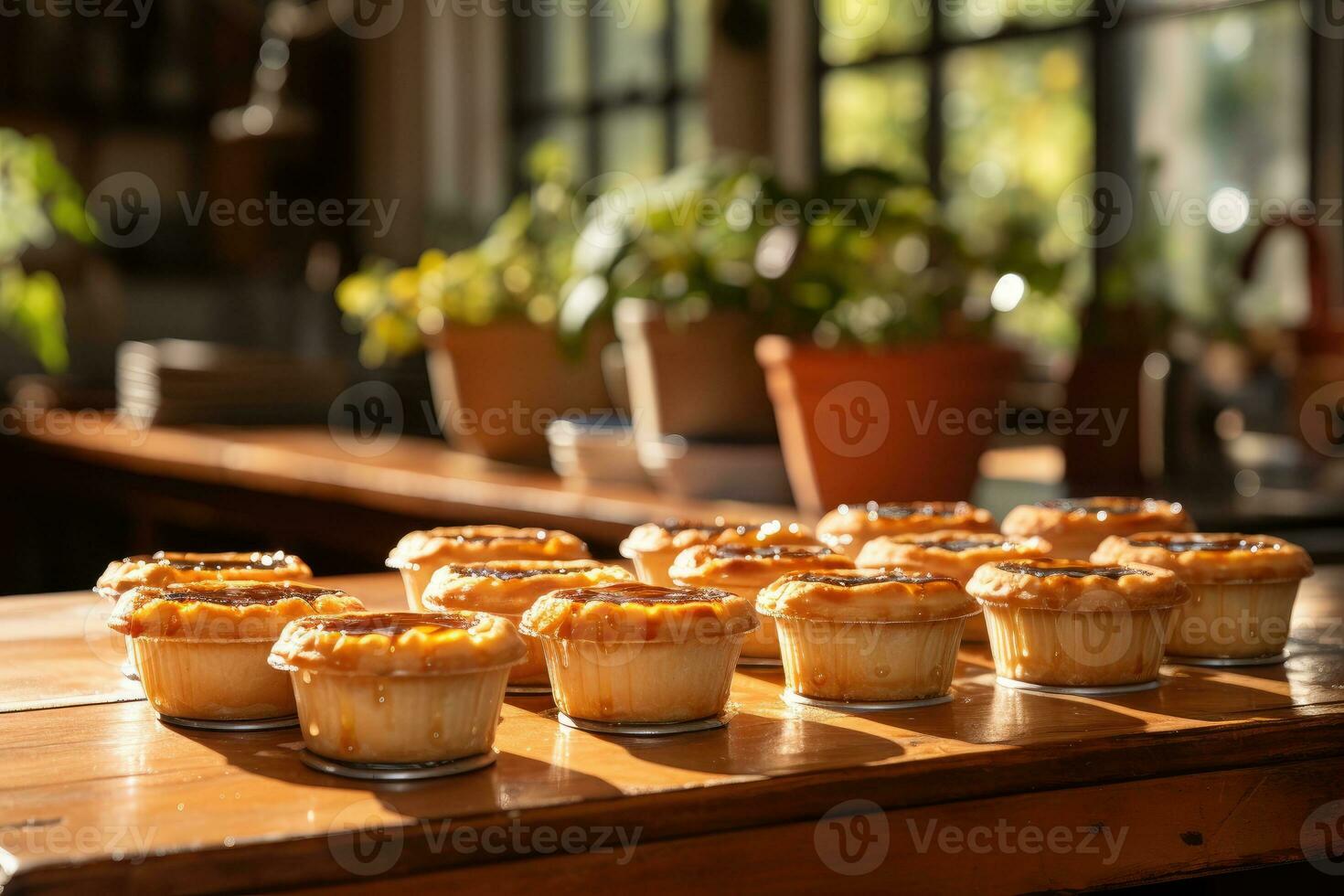 Photos de tartes dans intérieur cuisine table photo studio ai généré