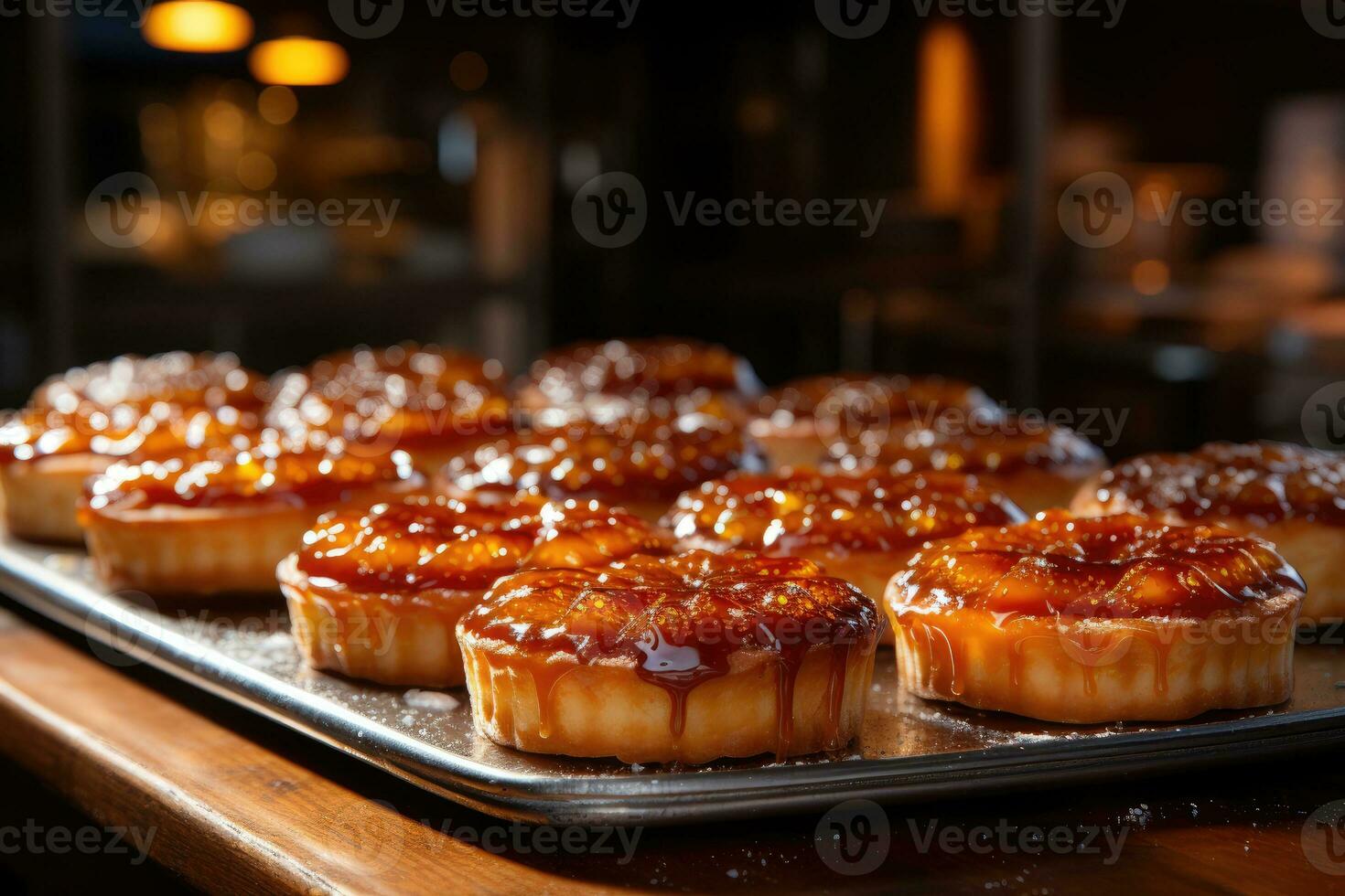 Photos de tartes dans intérieur cuisine table photo studio ai généré