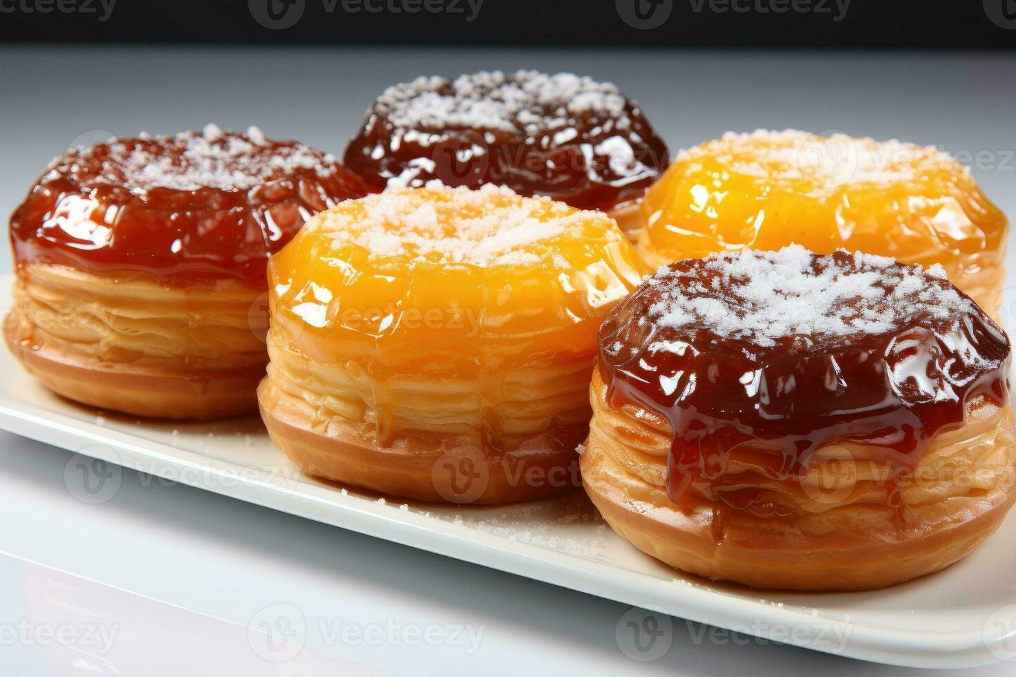 Photos de tartes dans intérieur cuisine table photo studio ai généré