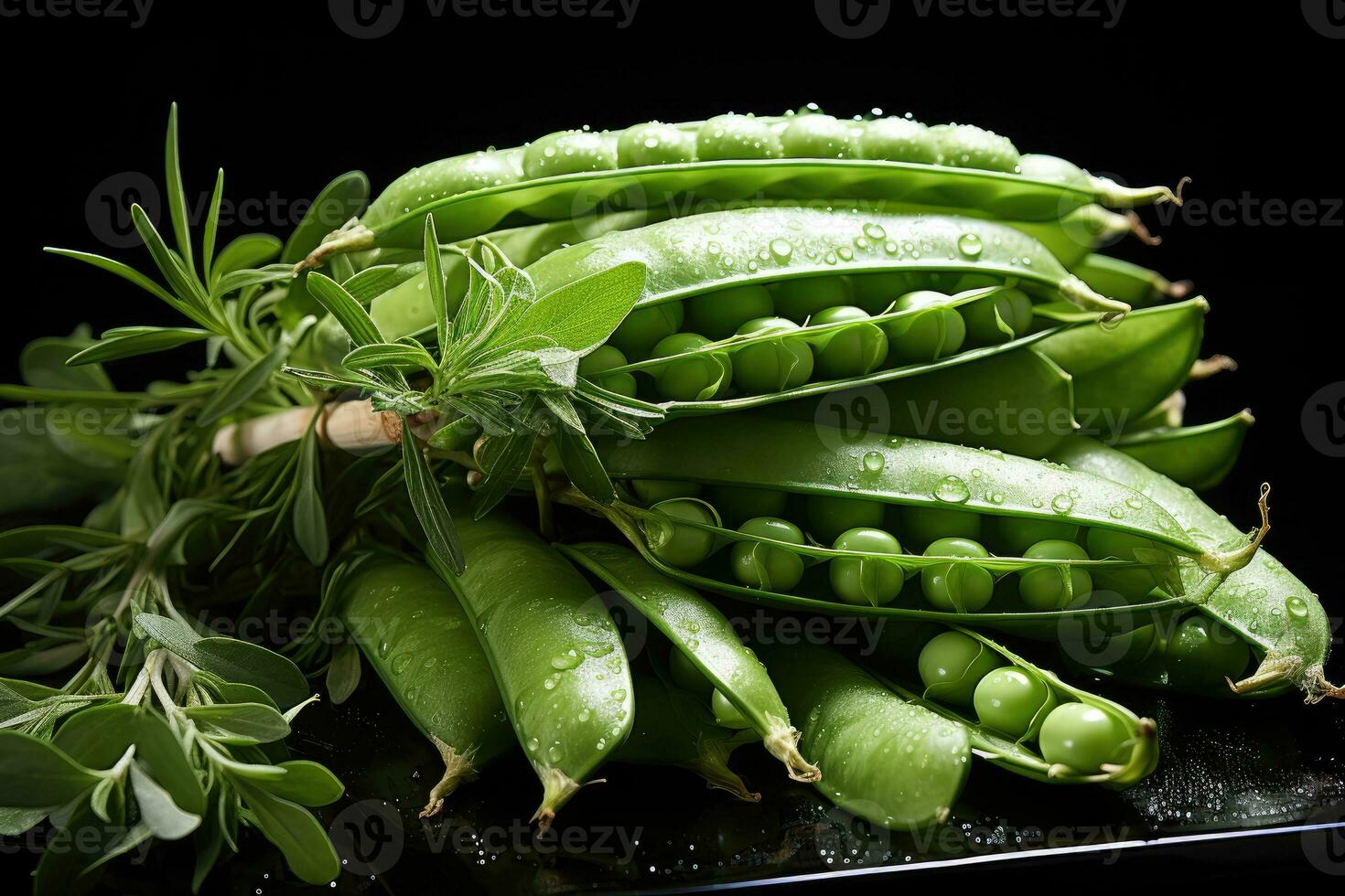 Photos de pois des graines dans intérieur cuisine photo studio ai généré