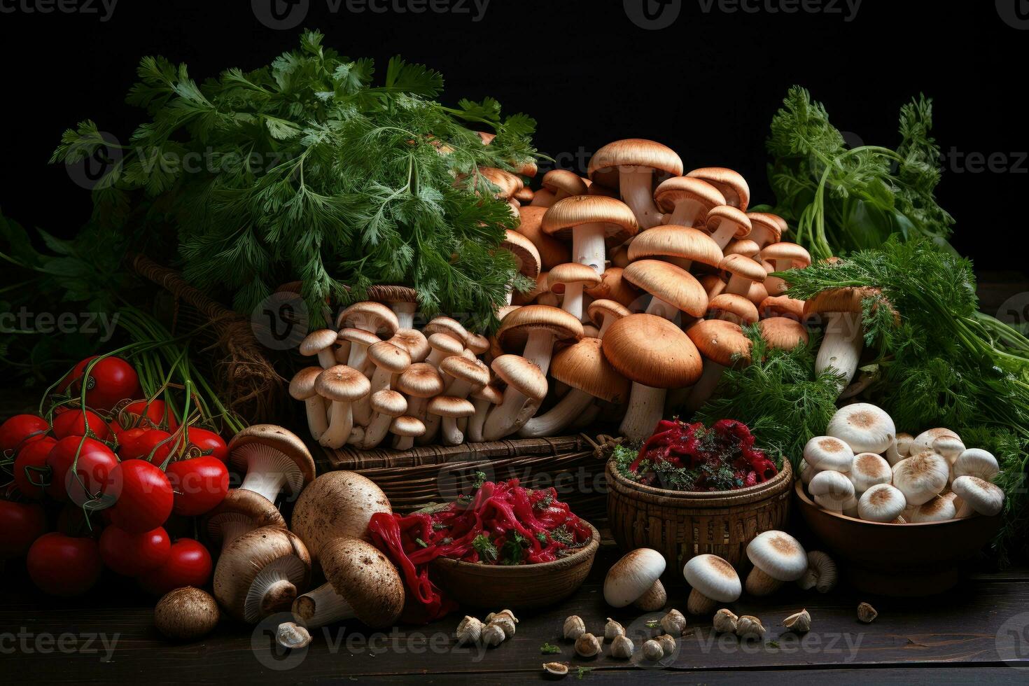 assortiment divers sortes de champignons ai généré photo