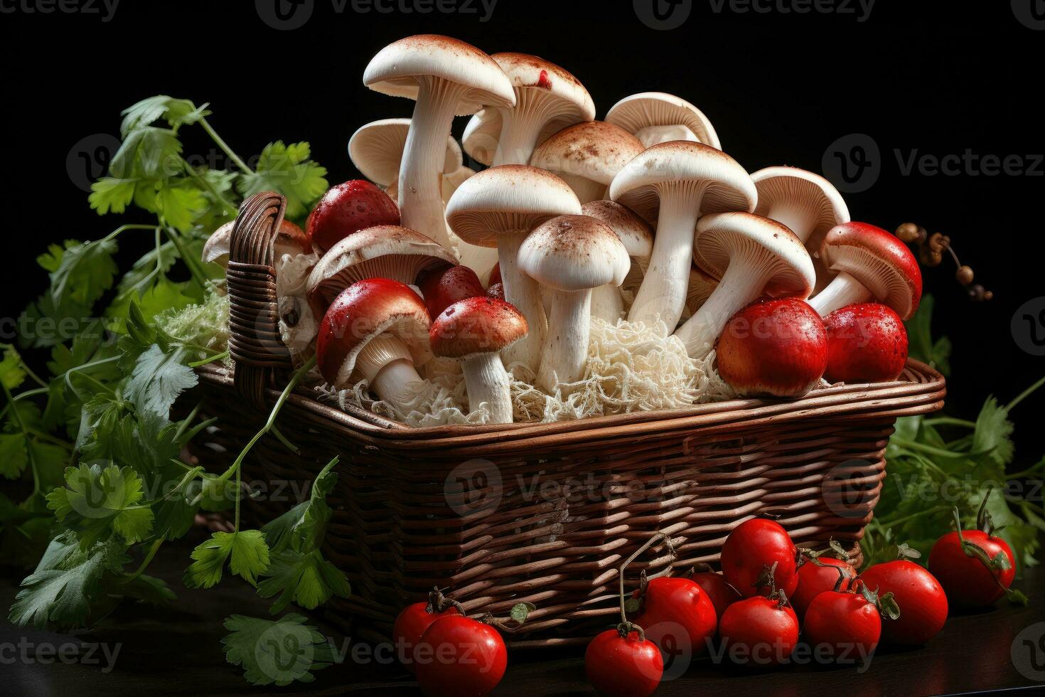 assortiment divers sortes de champignons ai généré photo