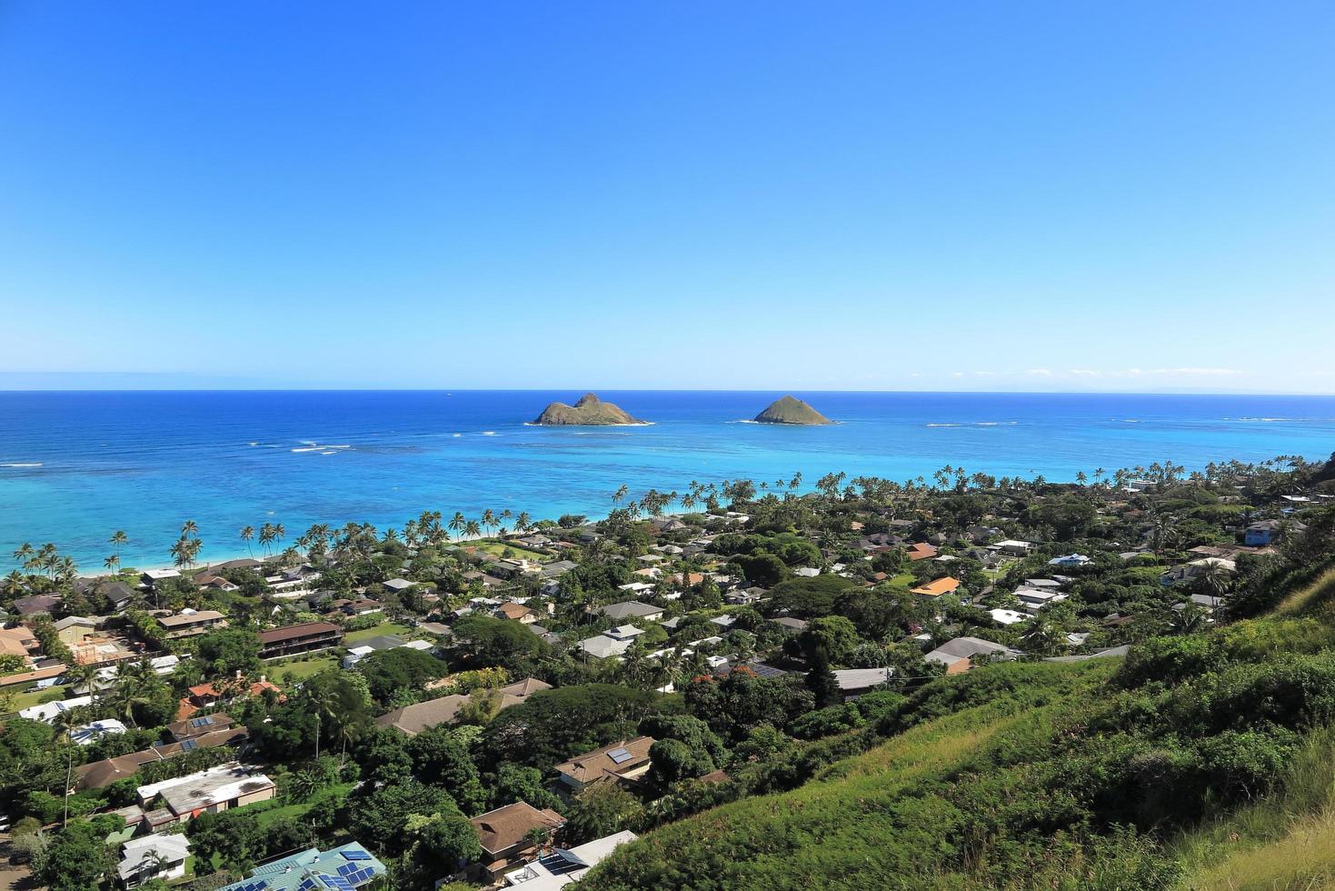 vue sur la plage de lanikai hawaii photo