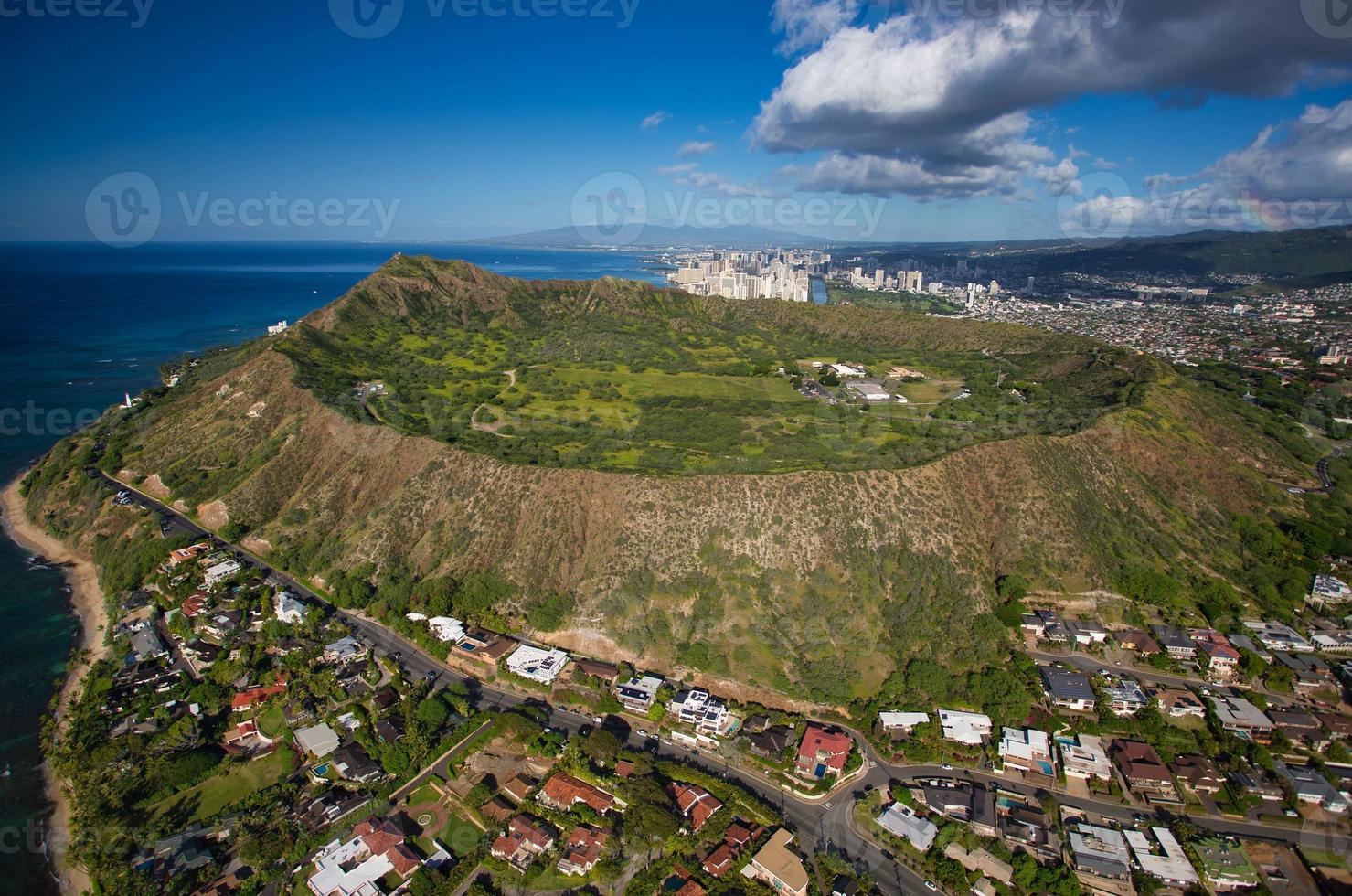 vue aérienne de la tête de diamant hawaii photo