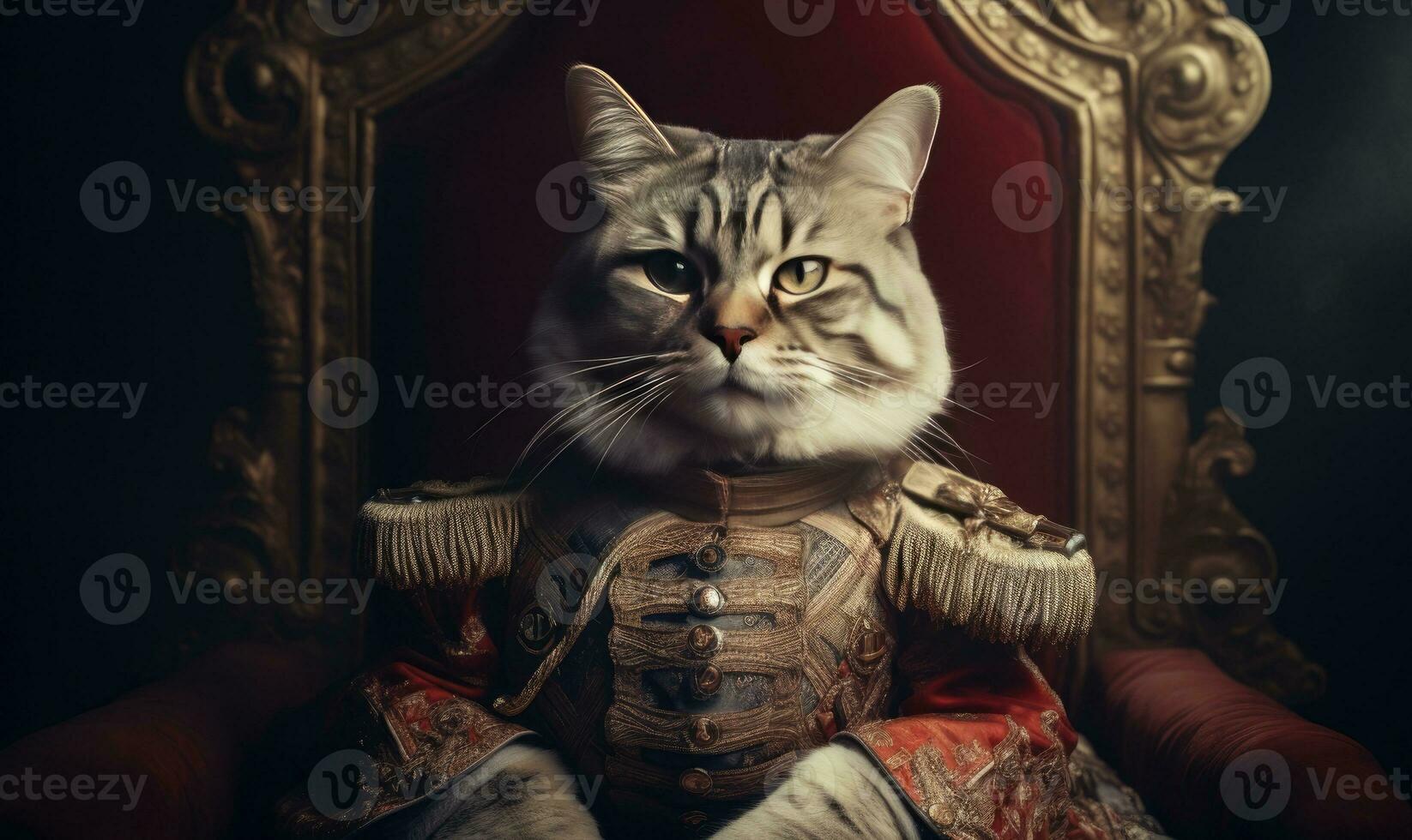 capricieux image de une chat dans Royal tenue. ai génératif photo