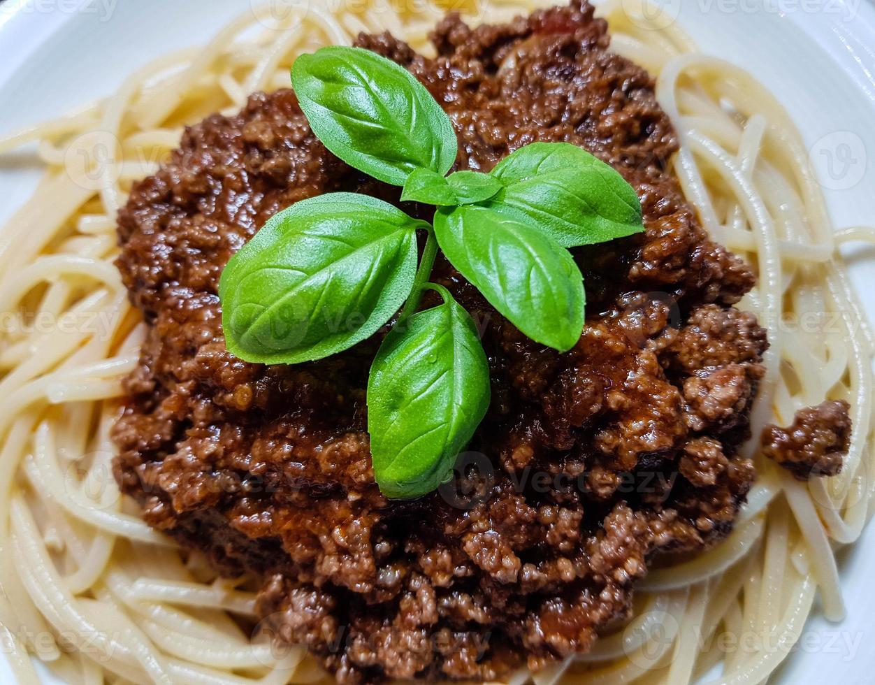 spaghetti bolognaise à la sauce tomate photo