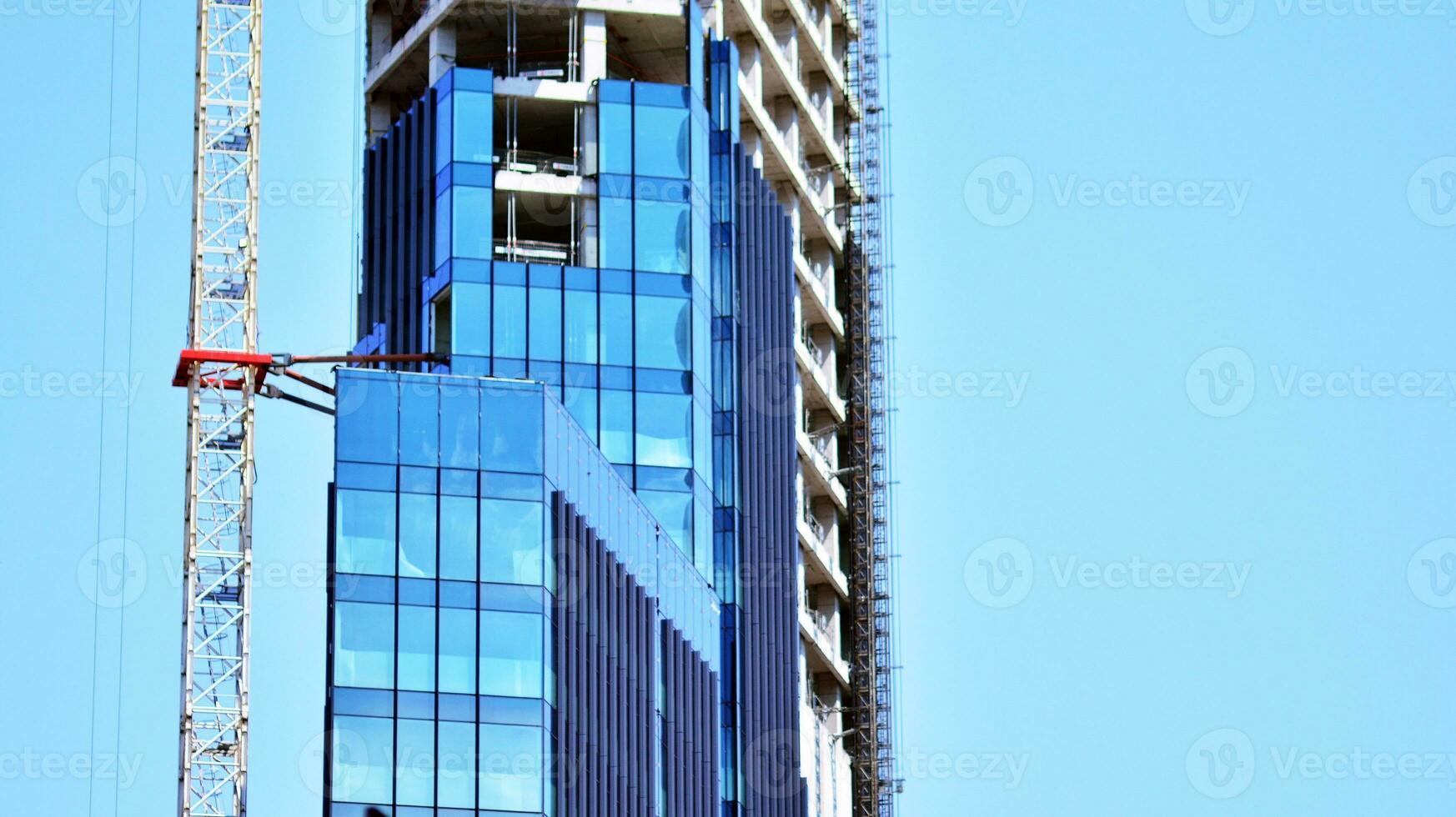 moderne bâtiment.moderne Bureau bâtiment avec façade de verre photo