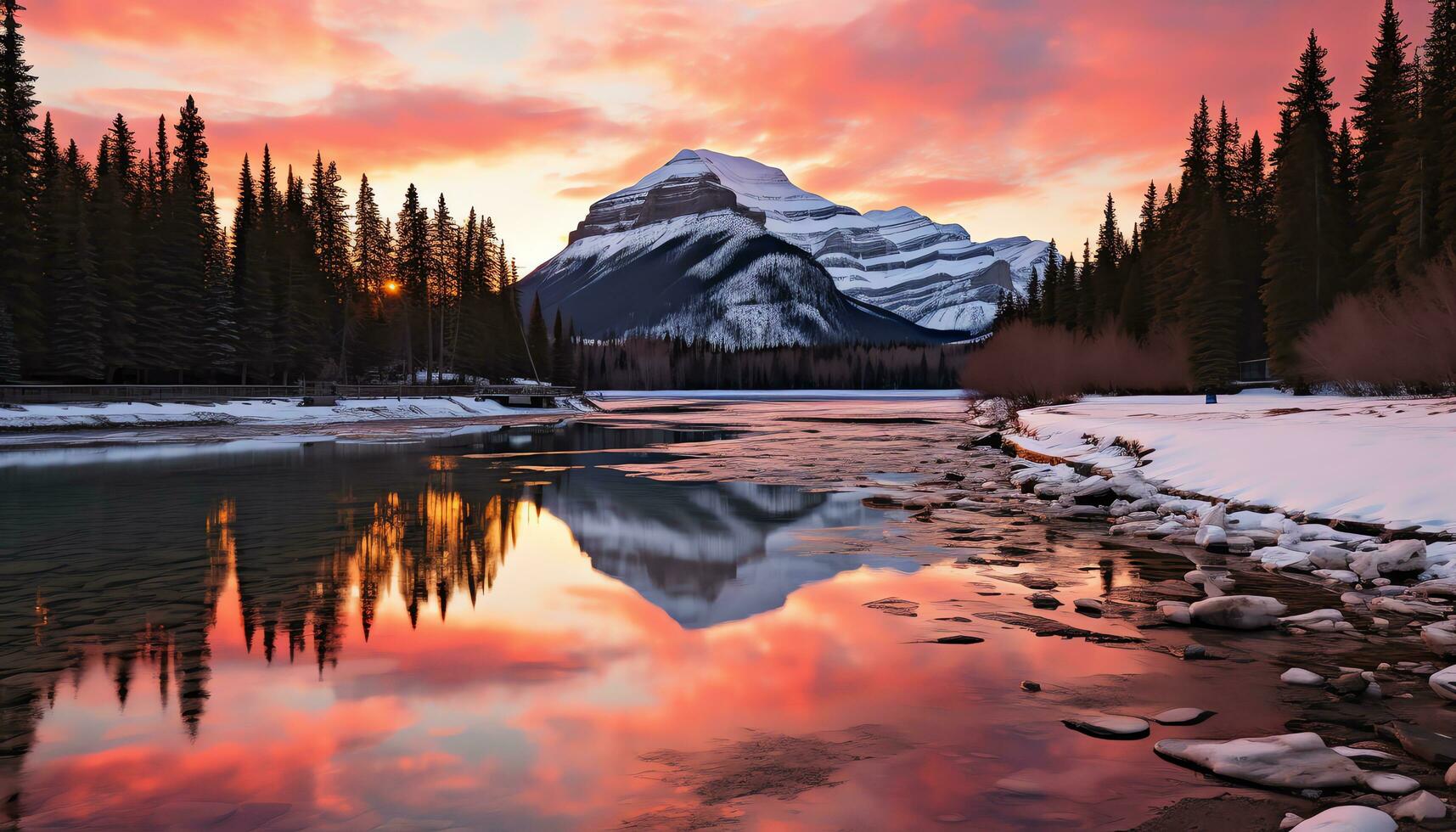 une Montagne de pointe est montré dans cette image ai généré photo