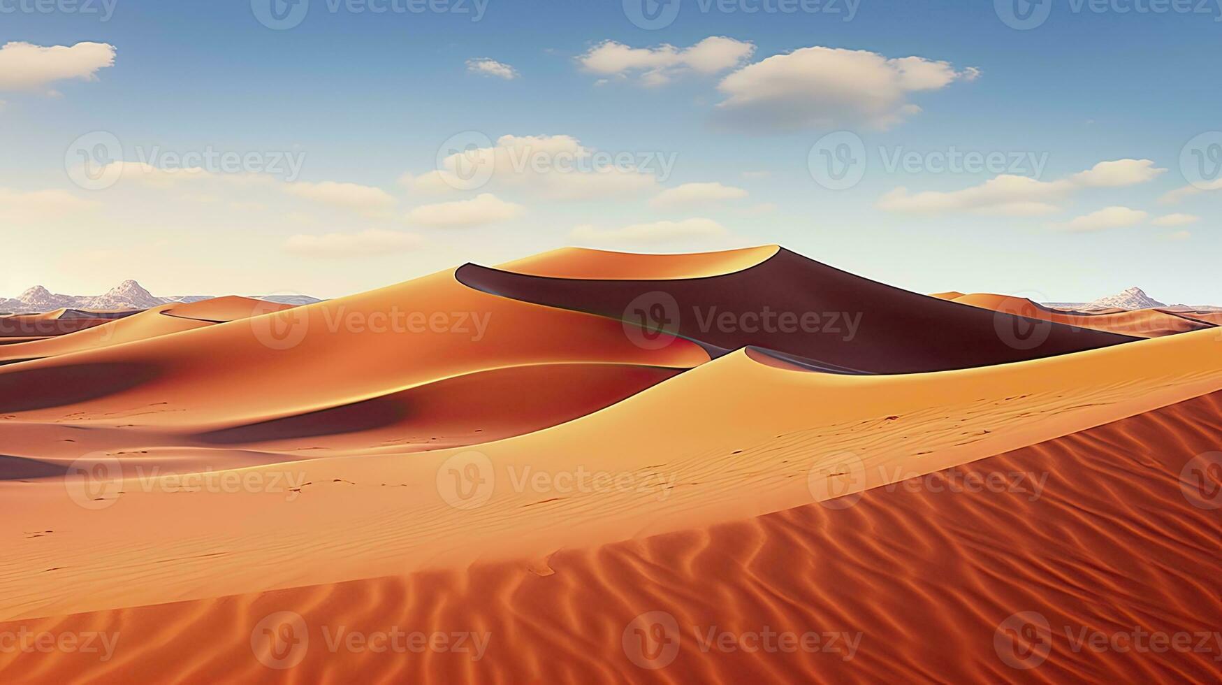 désert avec magique sables et dunes comme inspiration pour exotique aventures dans sec climats. ai généré. photo