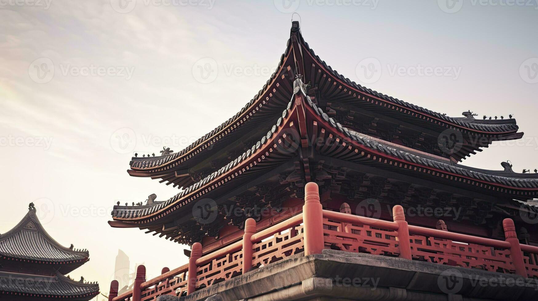 chinois architecture. ai généré photo