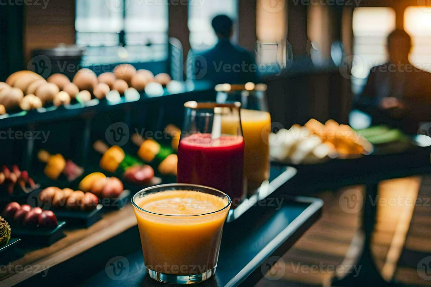 petit déjeuner buffet à Hôtel. généré par ai photo