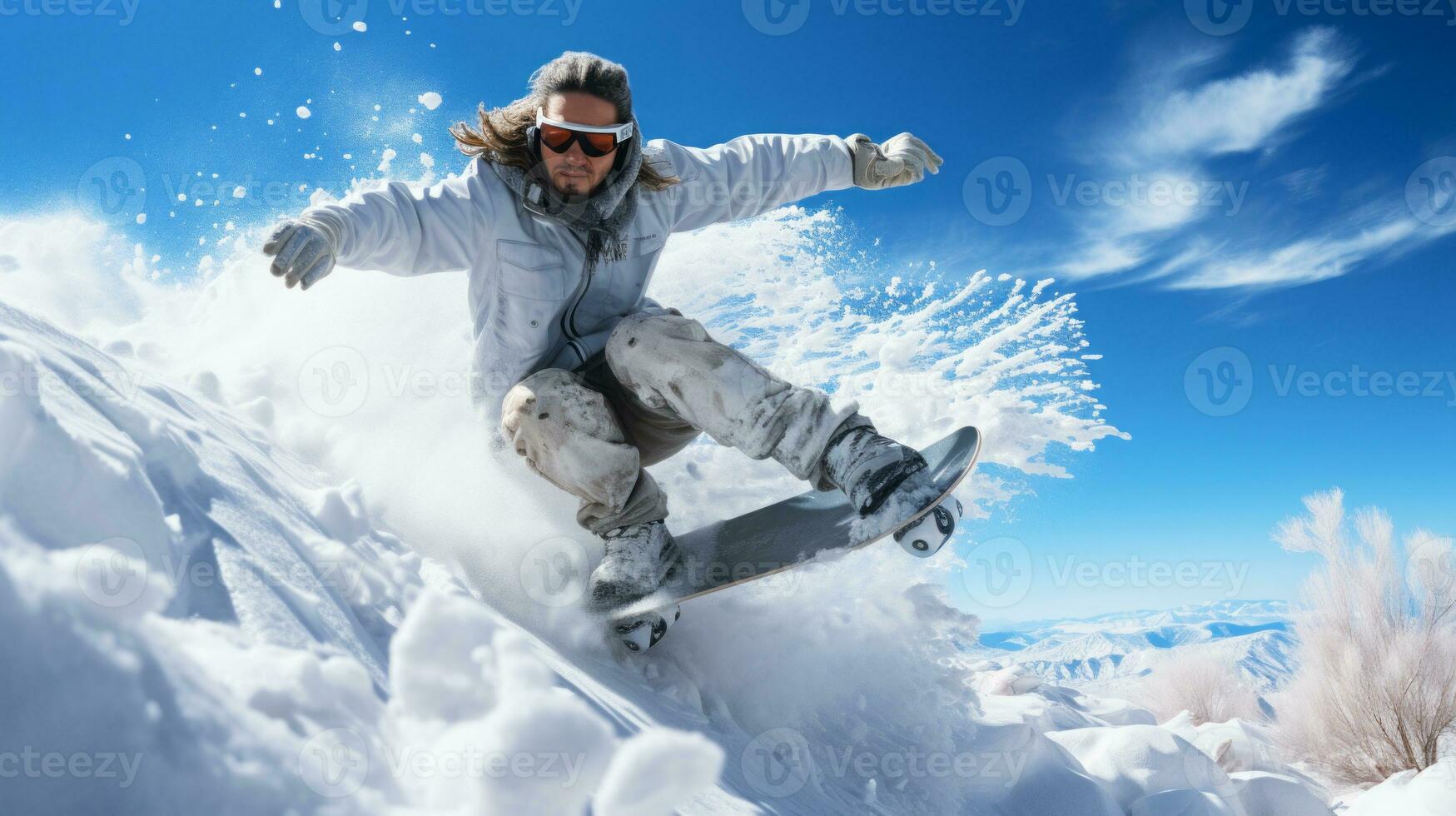 demi-lune, hiver des sports. ai généré. photo