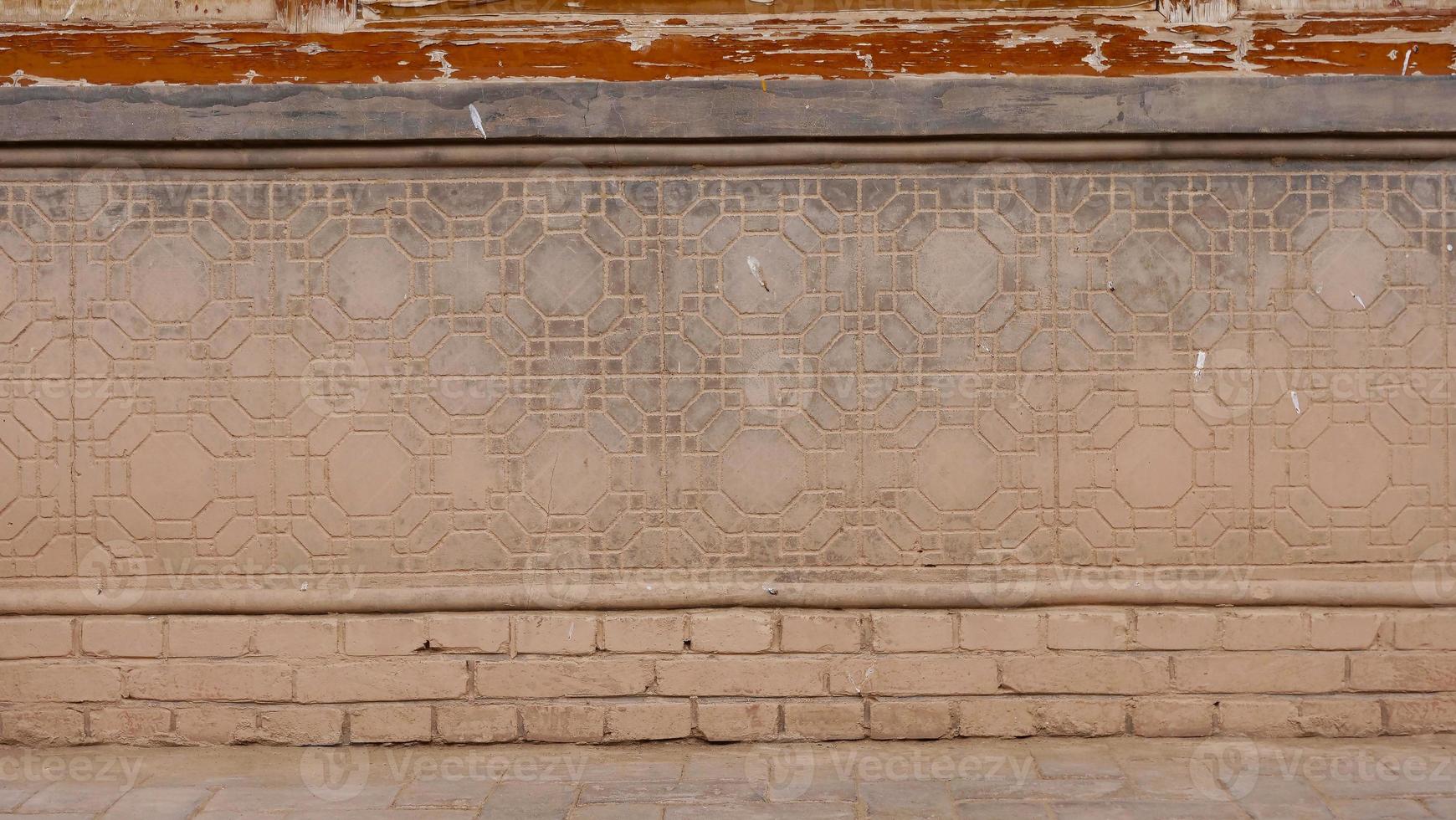 mur de briques de maison d'habitation d'architecture chinoise dans le gansu en chine. photo